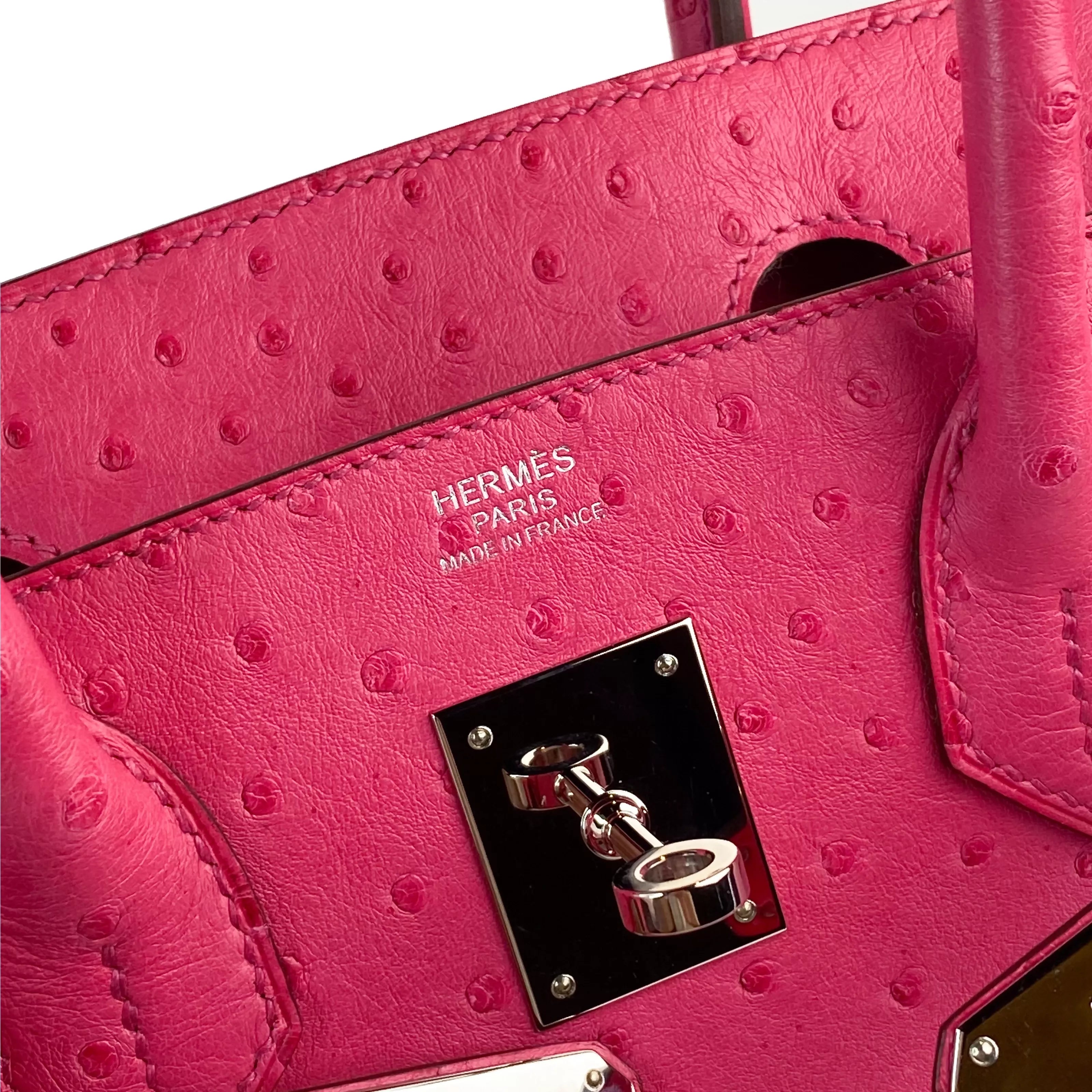Hermes Birkin 30 Ostrich Fuchsia Pink PHW 8