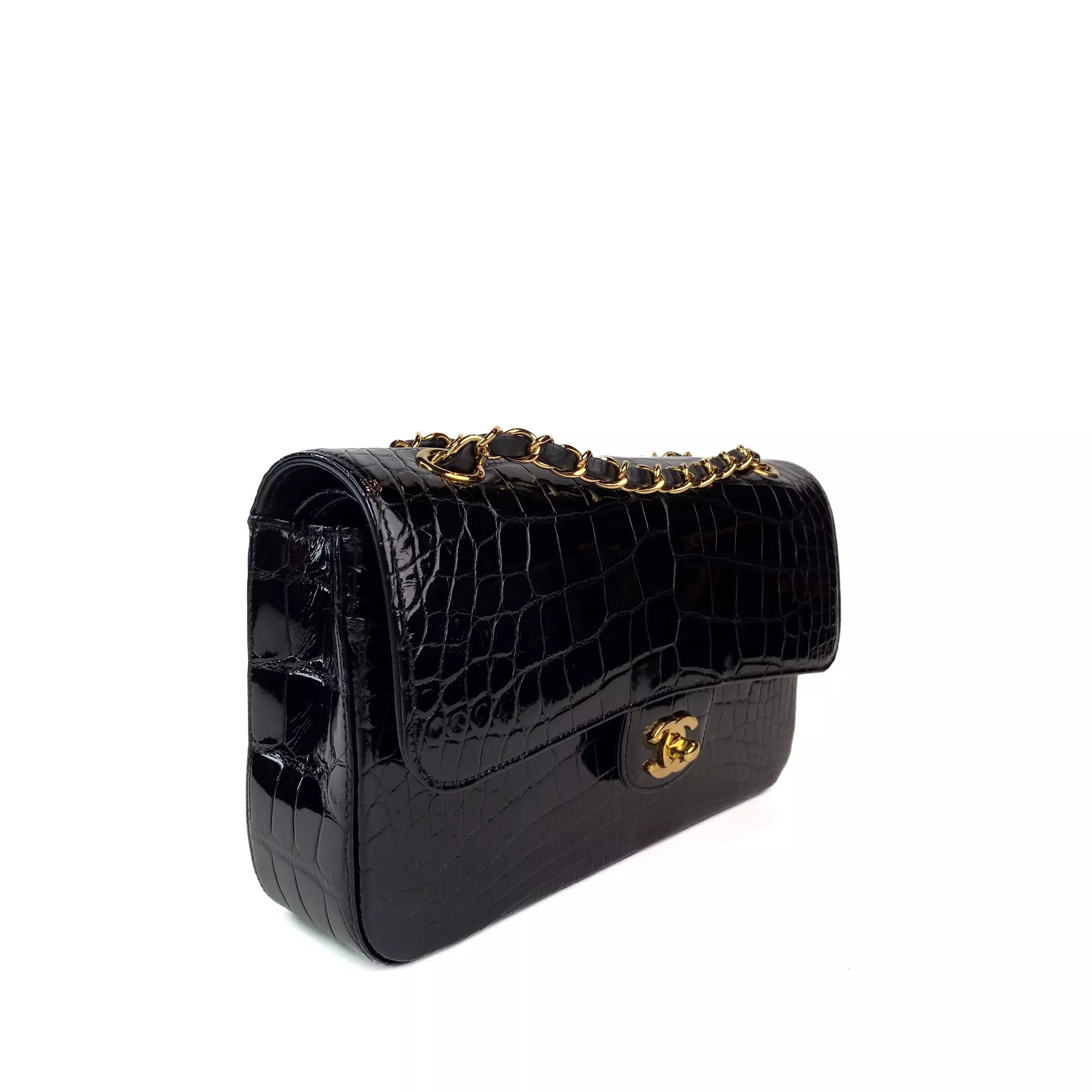 Chanel Timless Medium Double Flap in Black Alligator GHW 2