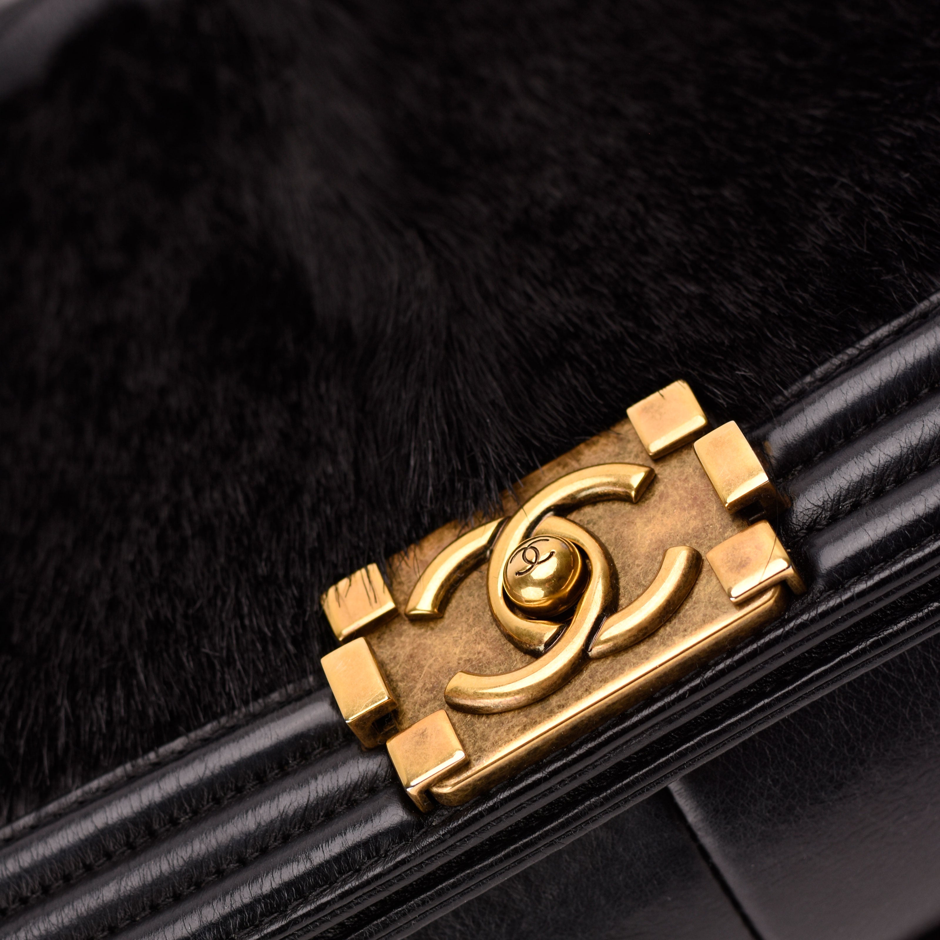 Chanel Boy New Medium Black Goathair Lambskin Paris-Salzburg AGHW