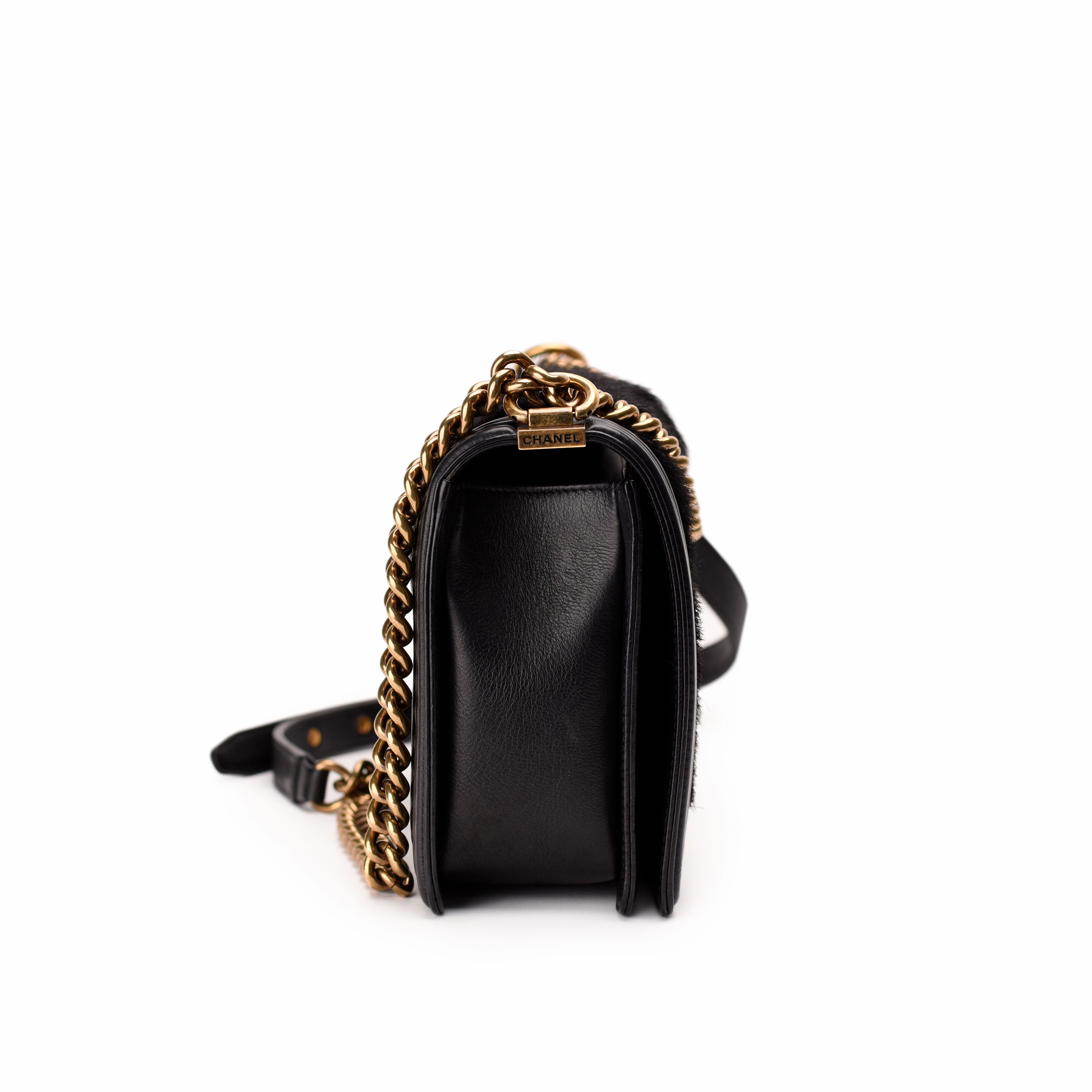 Chanel Boy New Medium Black Goathair Lambskin Paris-Salzburg AGHW