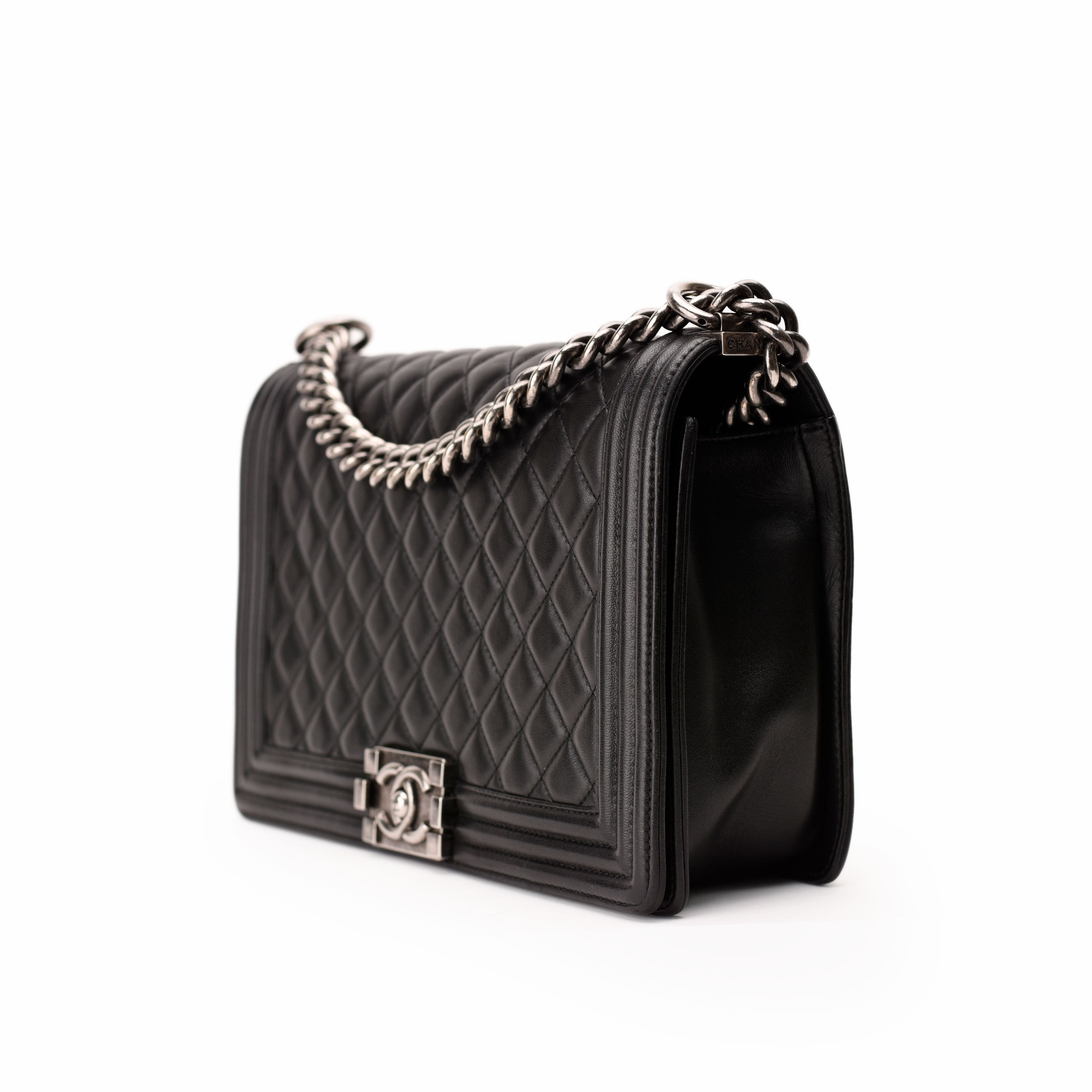 Chanel Boy New Medium Black Lambskin RHW