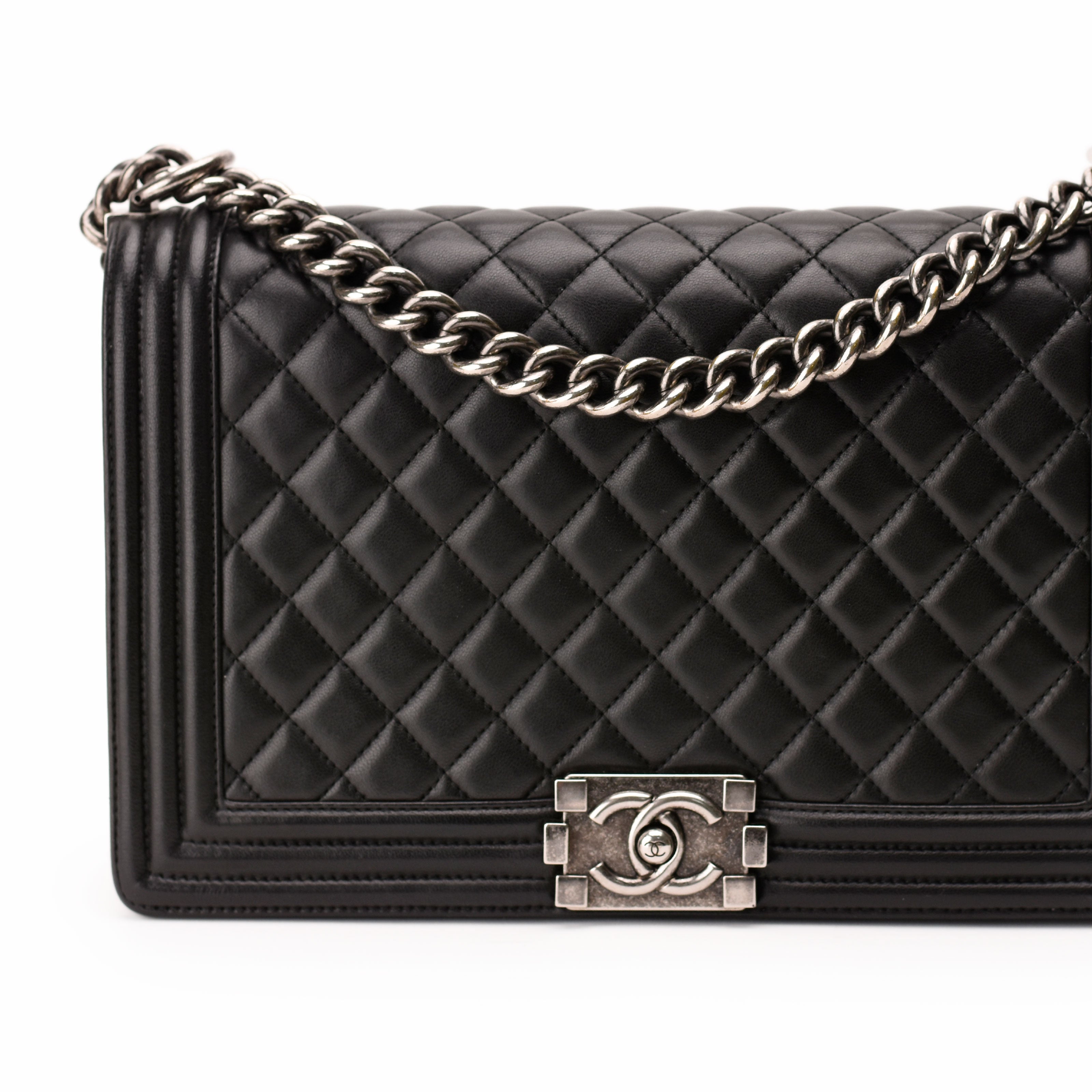Chanel Boy New Medium Black Lambskin RHW