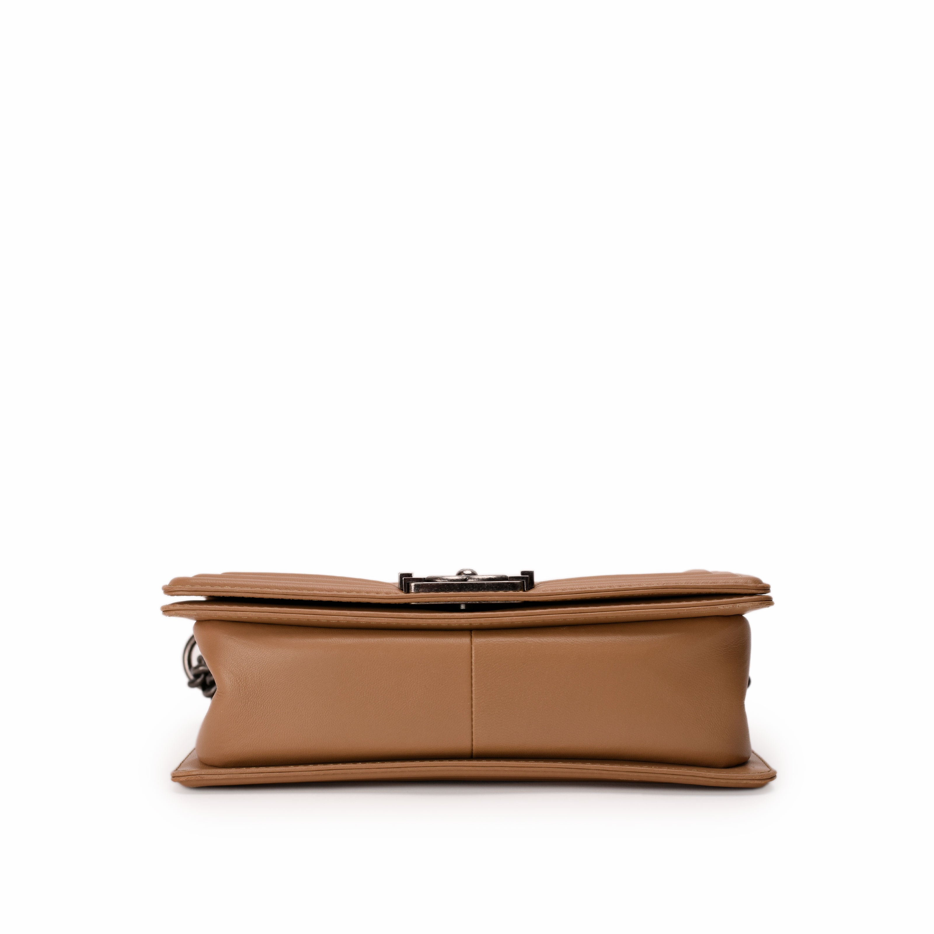 Chanel Boy Medium Beige Quilted Pattern RHW