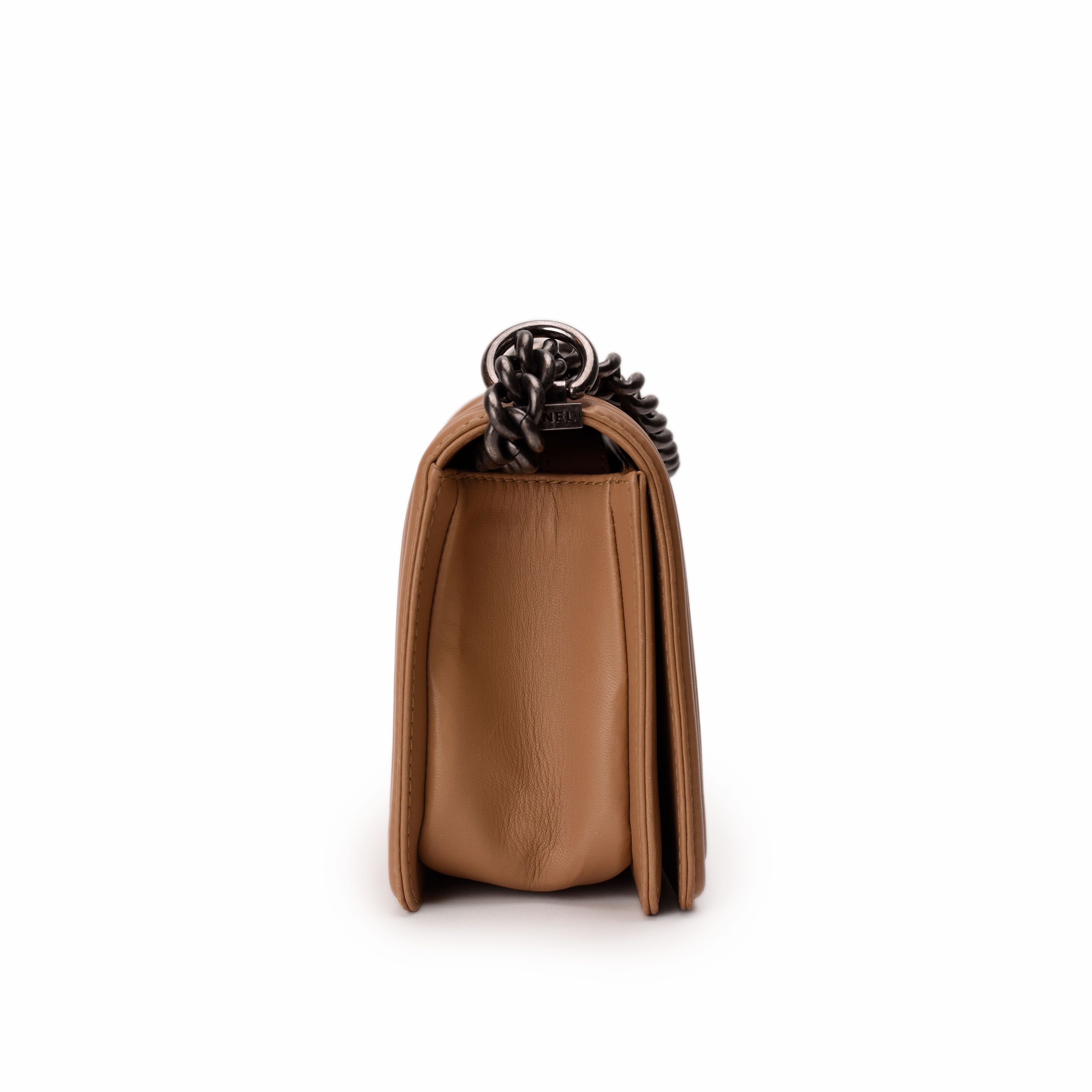 Chanel Boy Medium Beige Quilted Pattern RHW