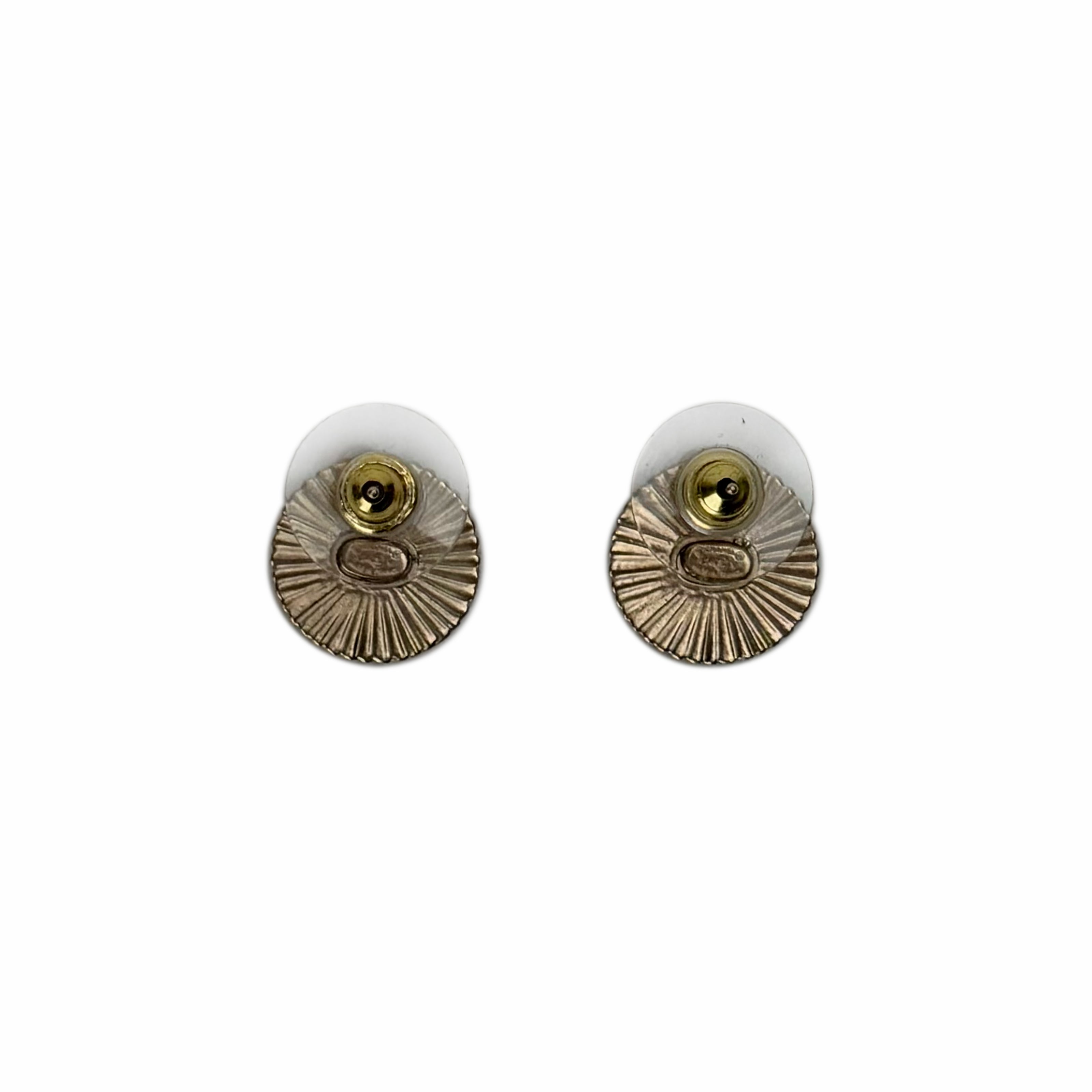 Chanel CC Resin Button Earrings Black