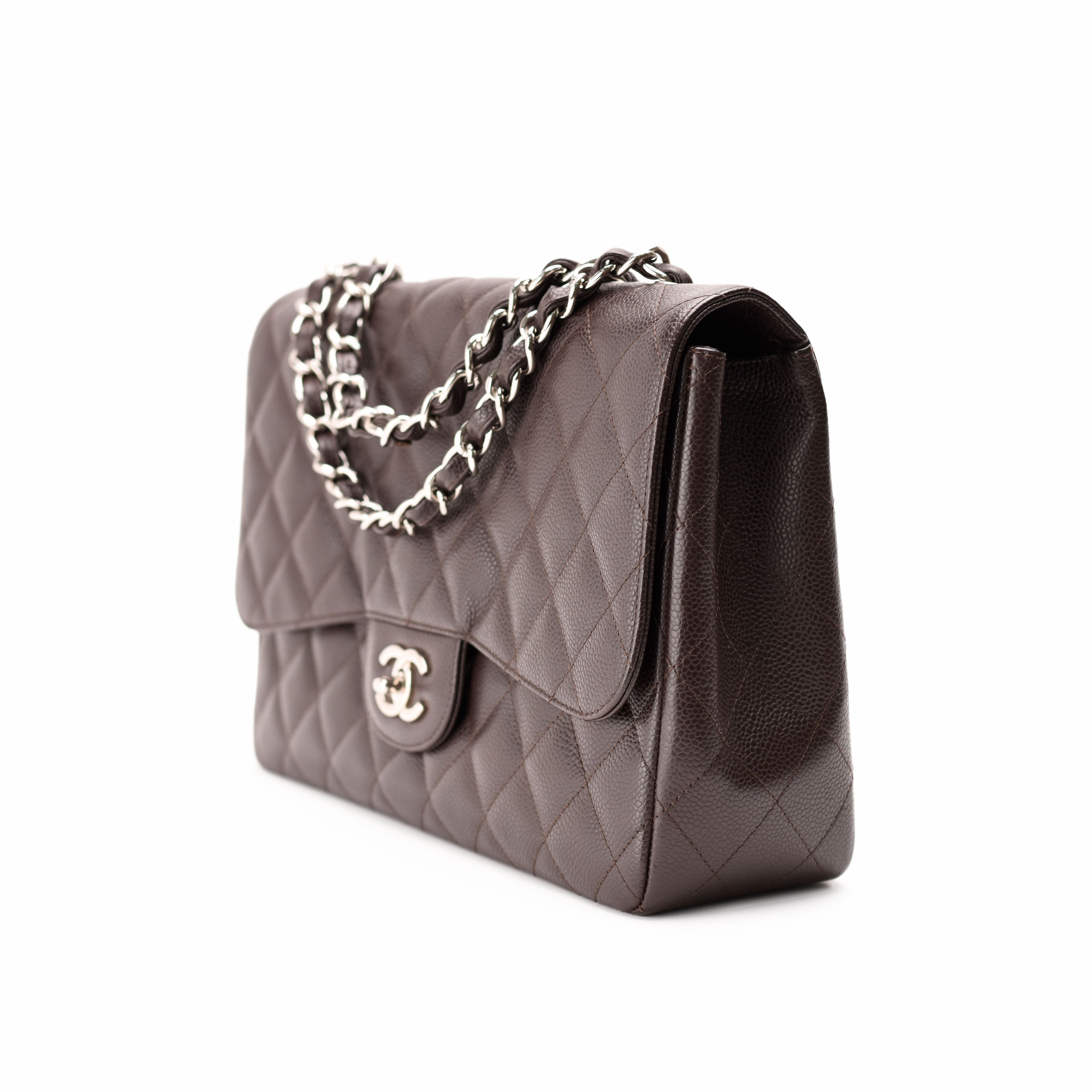 Chanel Timeless Jumbo Brown Caviar SHW