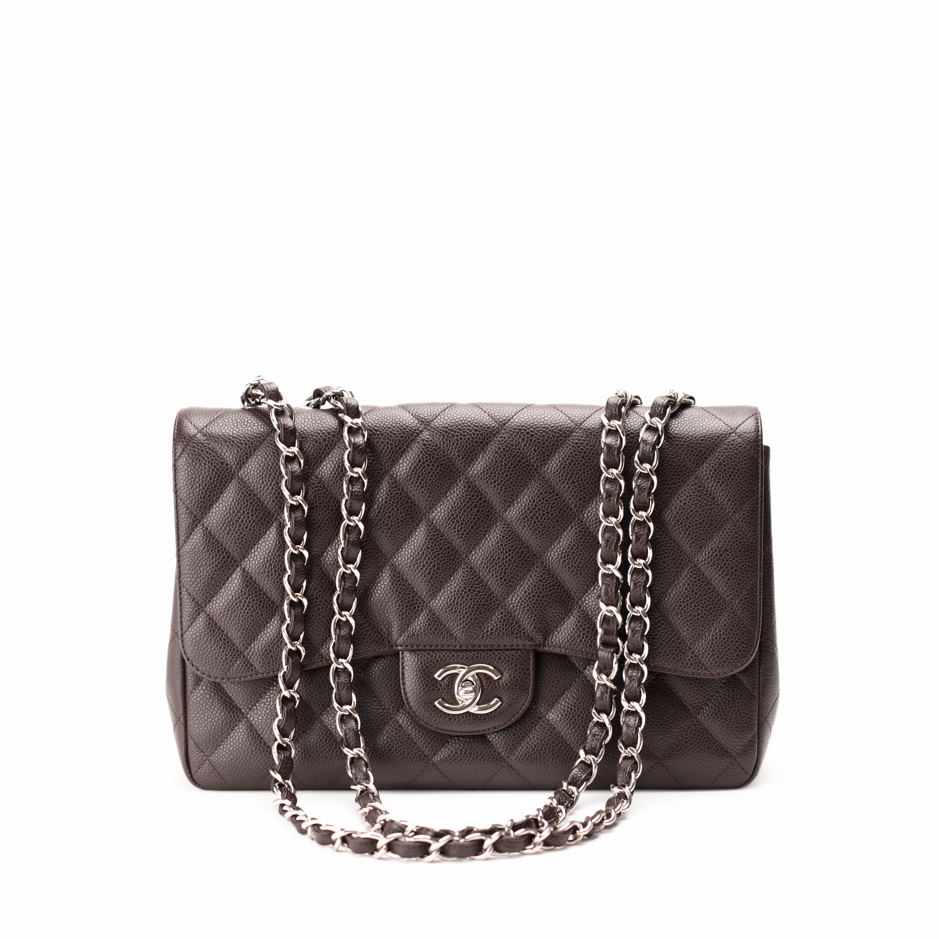 Chanel Timeless Jumbo Brown Caviar SHW