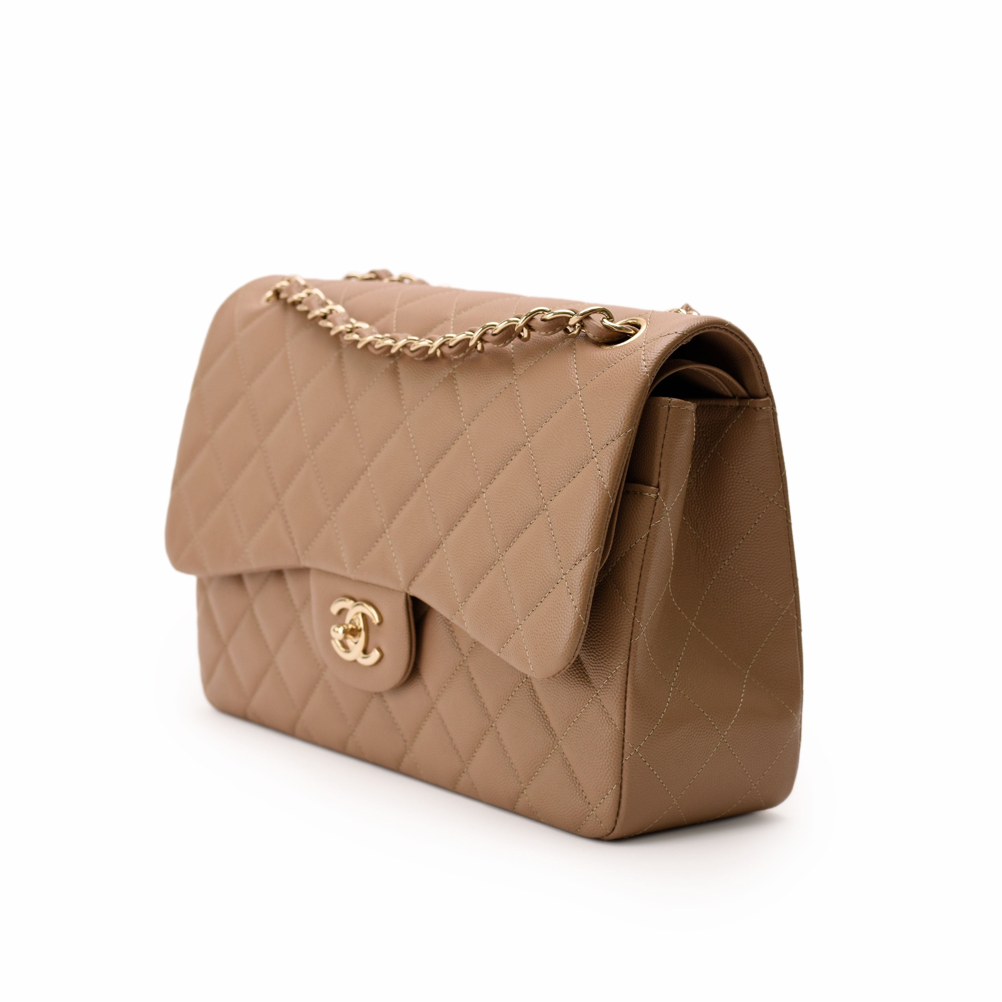 Chanel Timeless Jumbo Dark Beige Caviar CHW