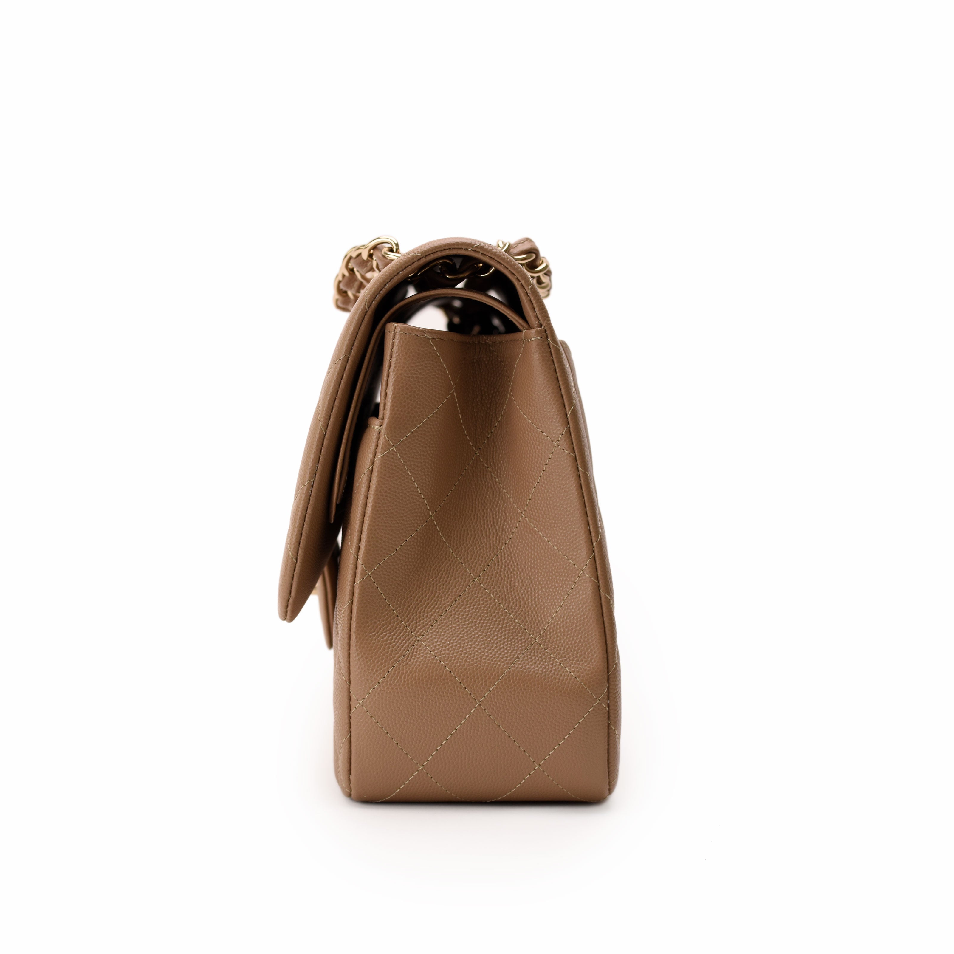 Chanel Timeless Jumbo Dark Beige Caviar CHW