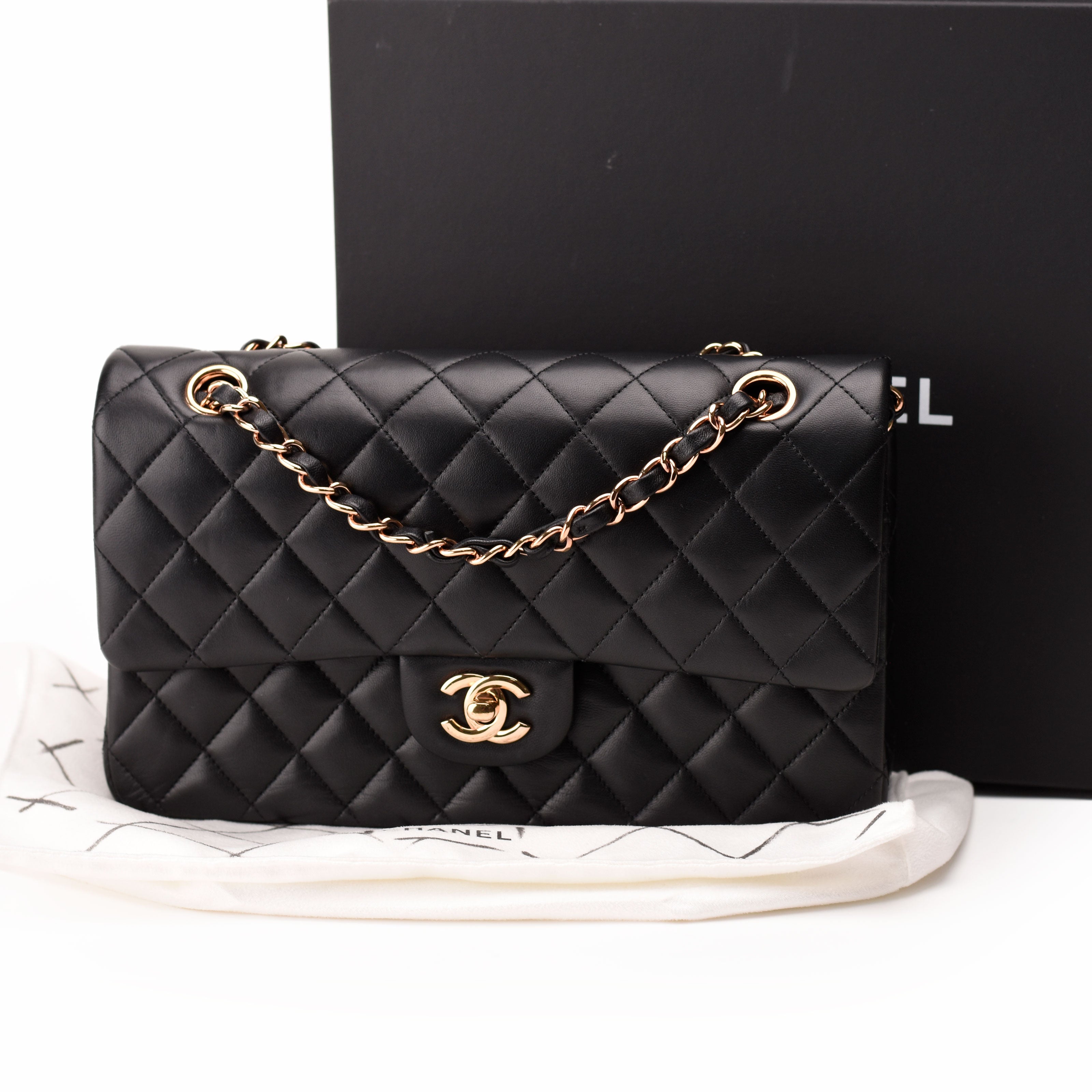 Chanel Timeless Medium Black Lambskin RHW