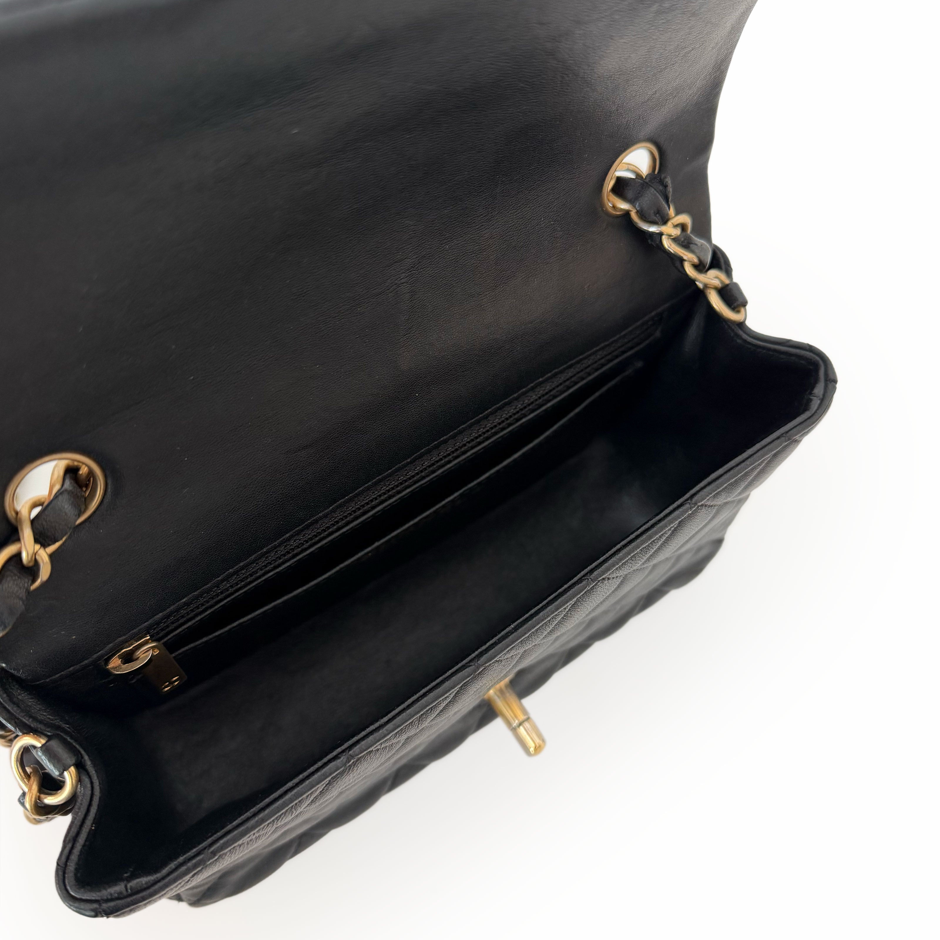 Chanel Mini Rectangular Classic Flap Bag Black Lambskin GBHW