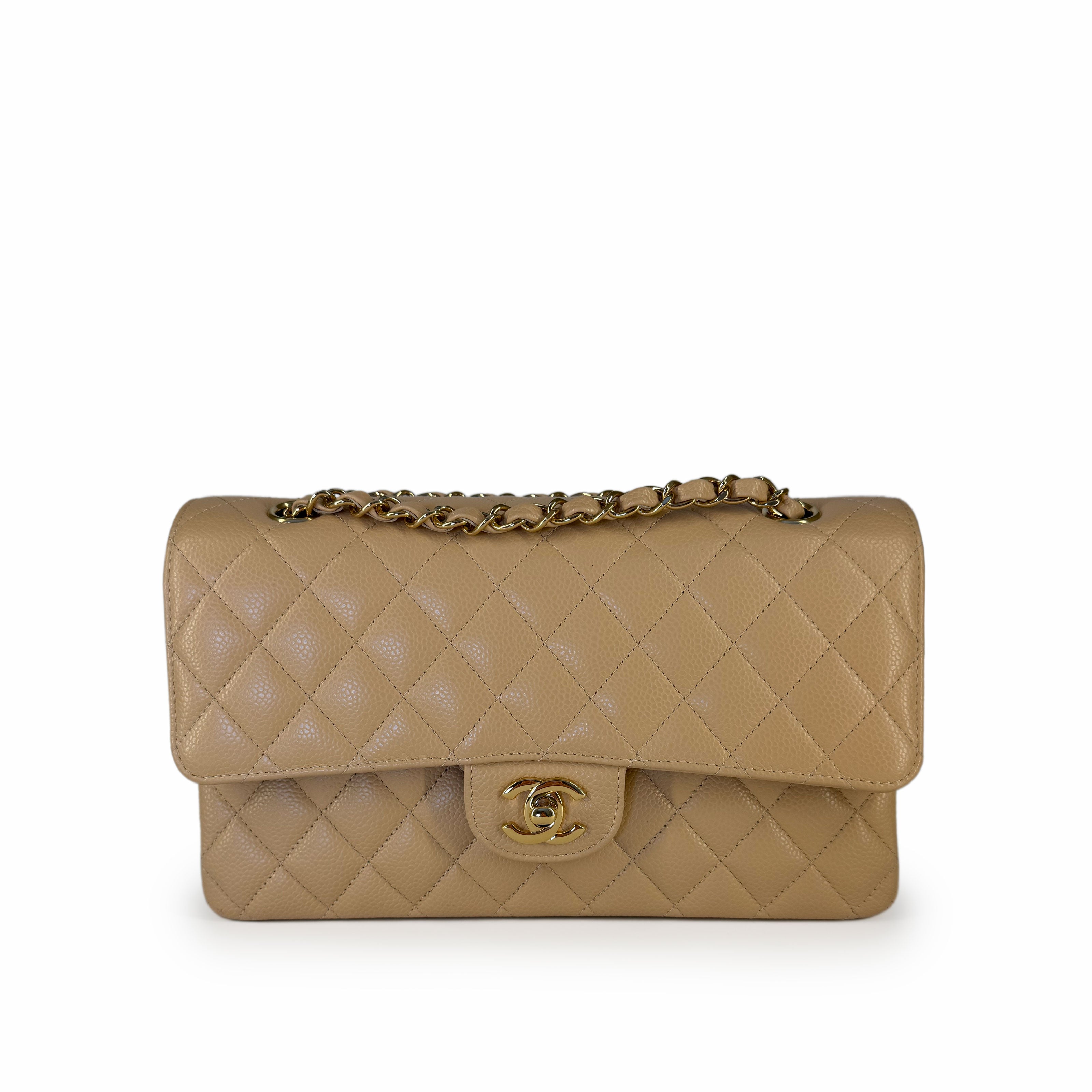 Chanel Timeless Medium Beige Caviar GHW