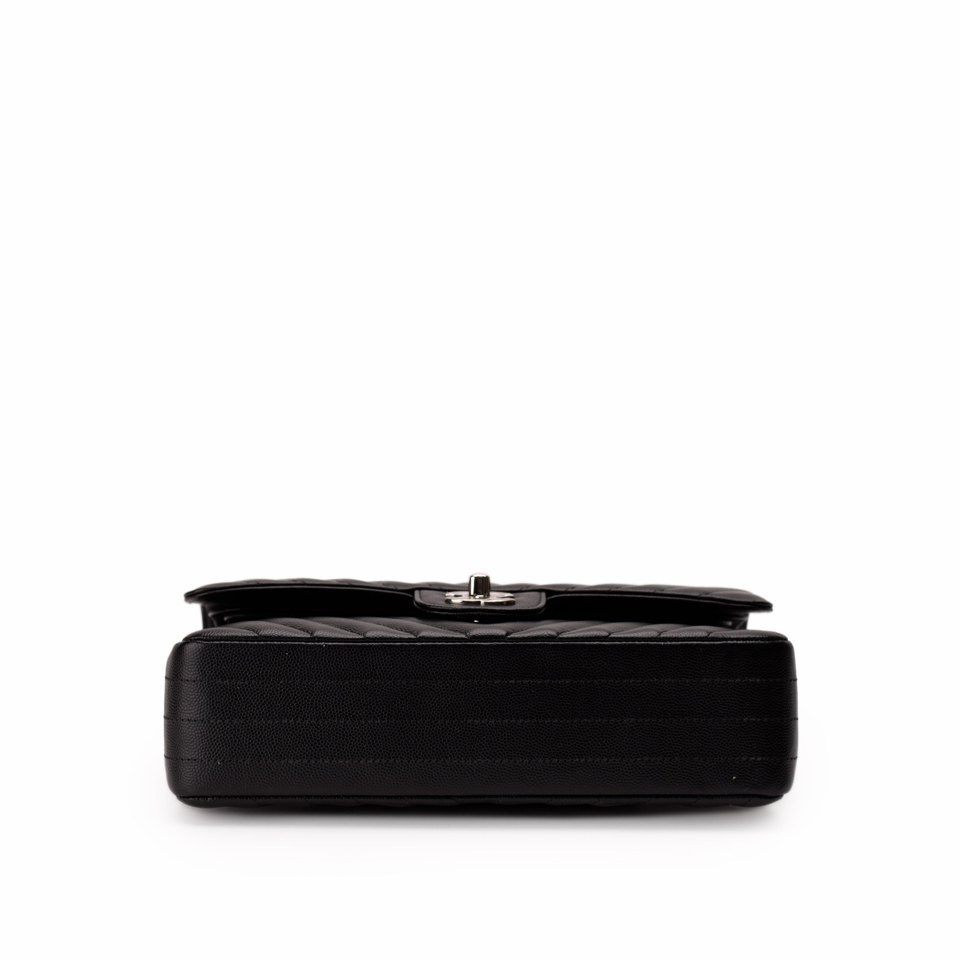 Chanel Timeless Medium Black Caviar Chevron SHW