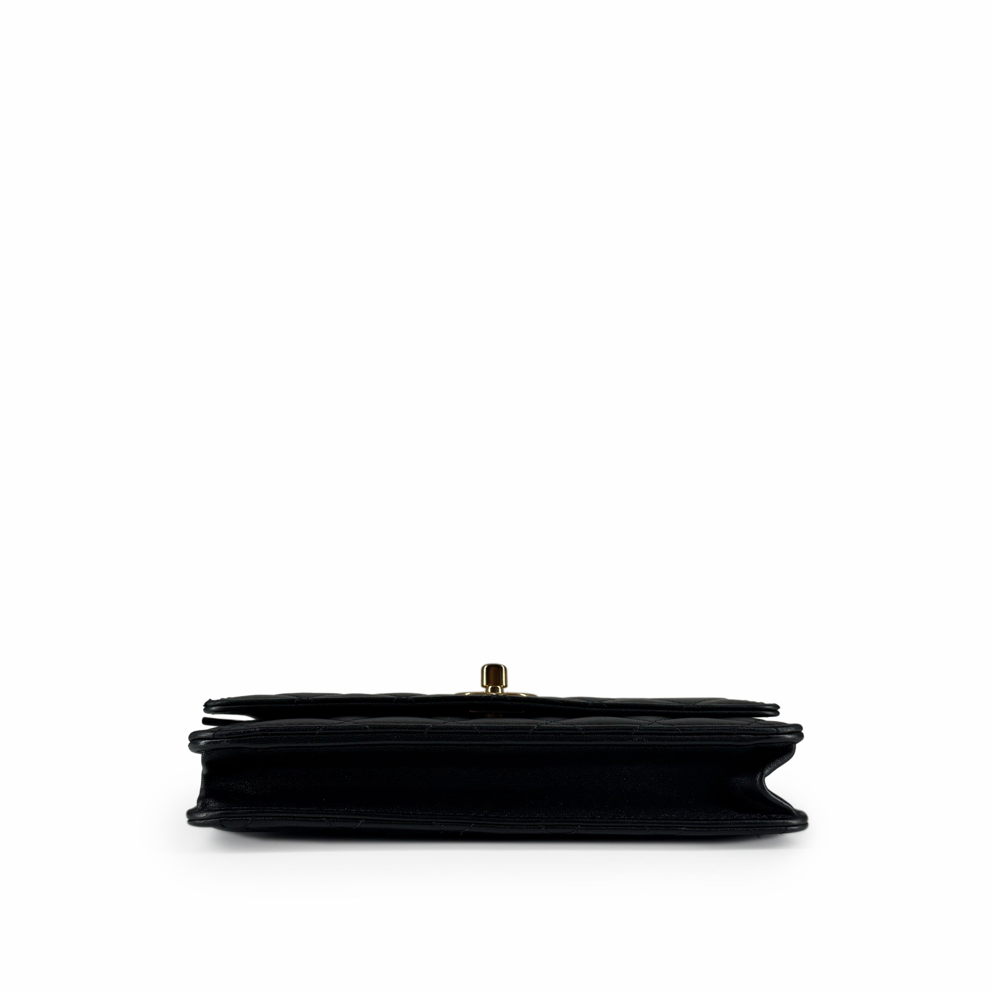 Chanel WOC Trendy Black Lambskin RoseHW