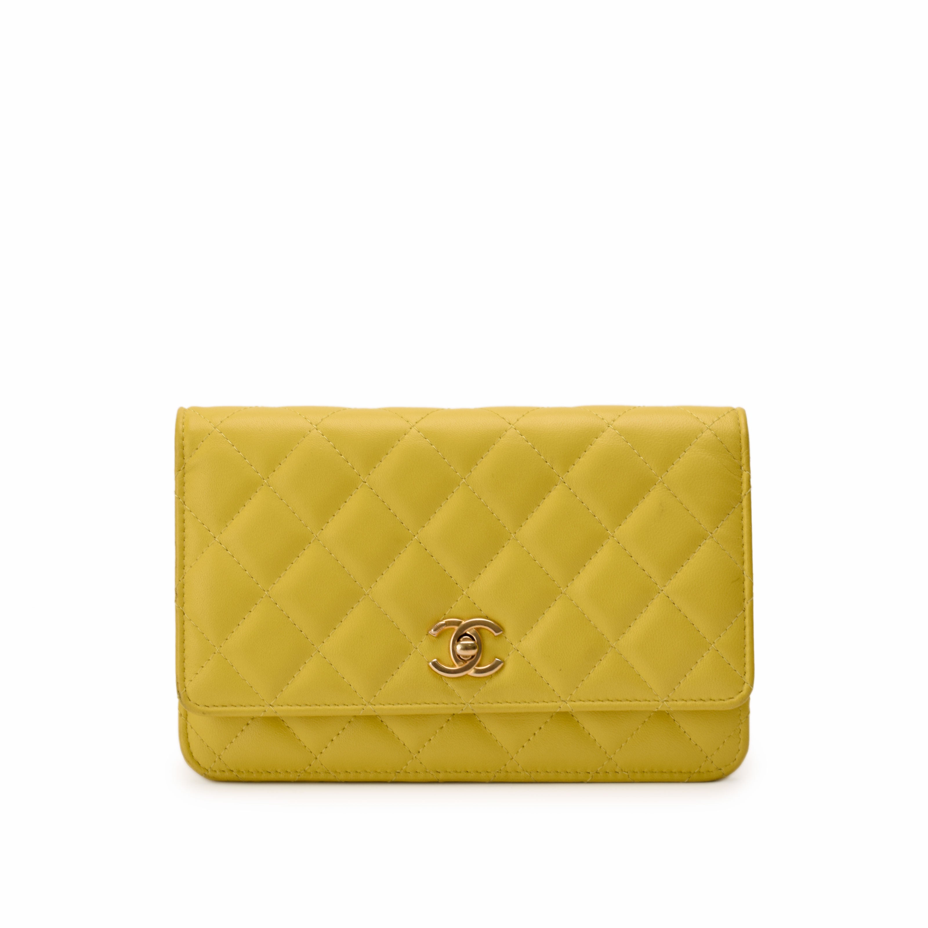 Chanel WOC Pearl Crush Yellow Lambskin GBHW