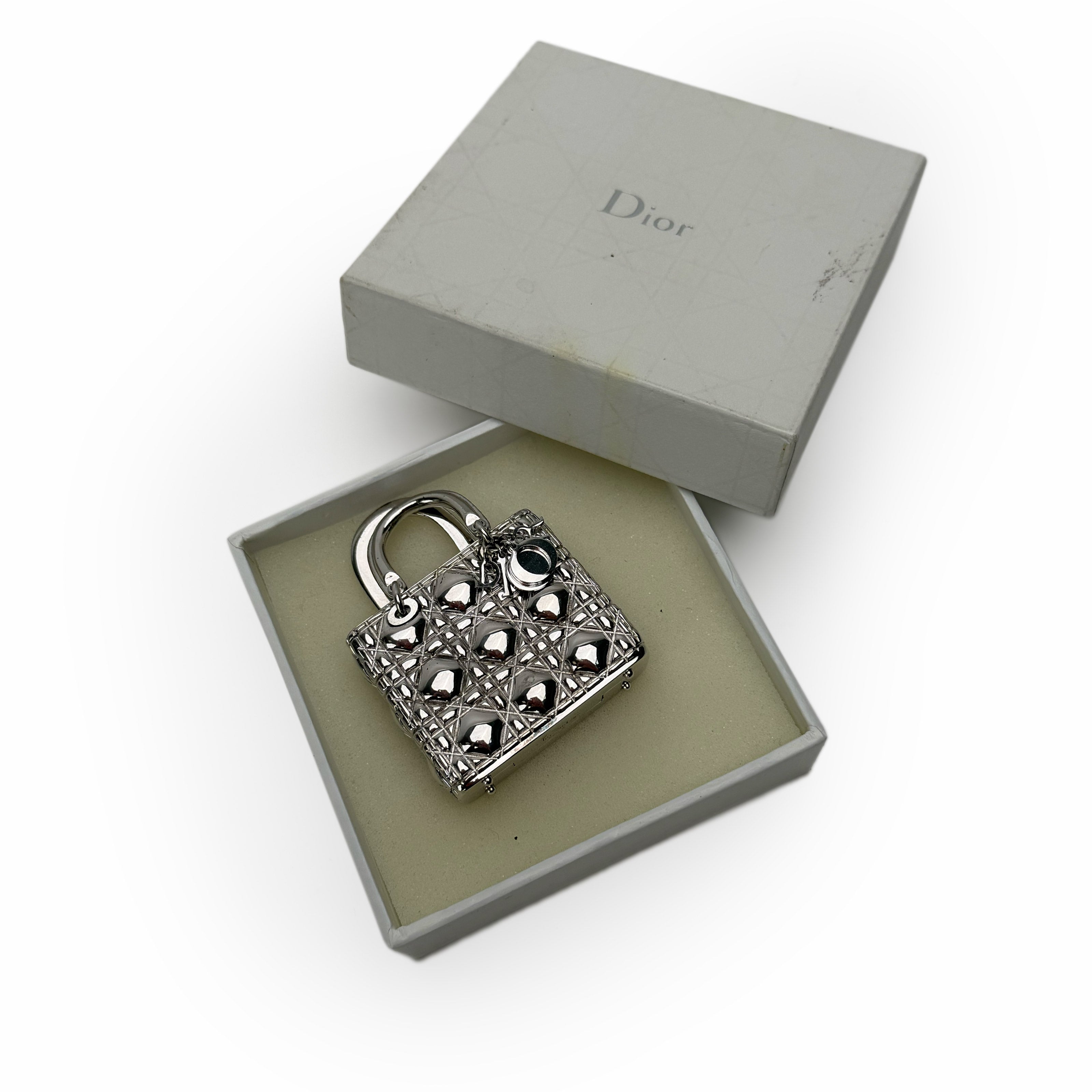 Dior Lady Dior Mirror Pill Case Silver