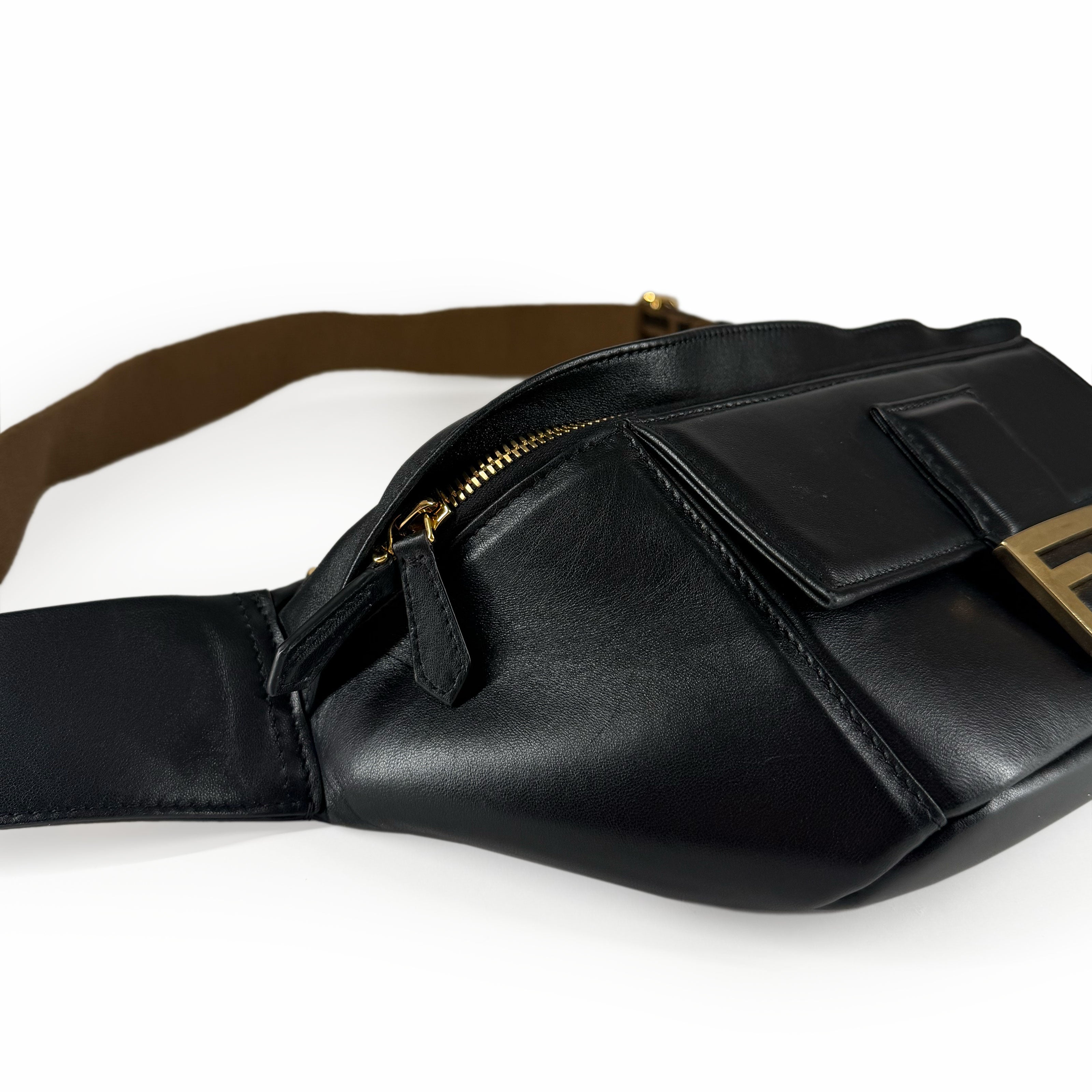 Fendi Nappa Apolo Baguette Bumbag Black