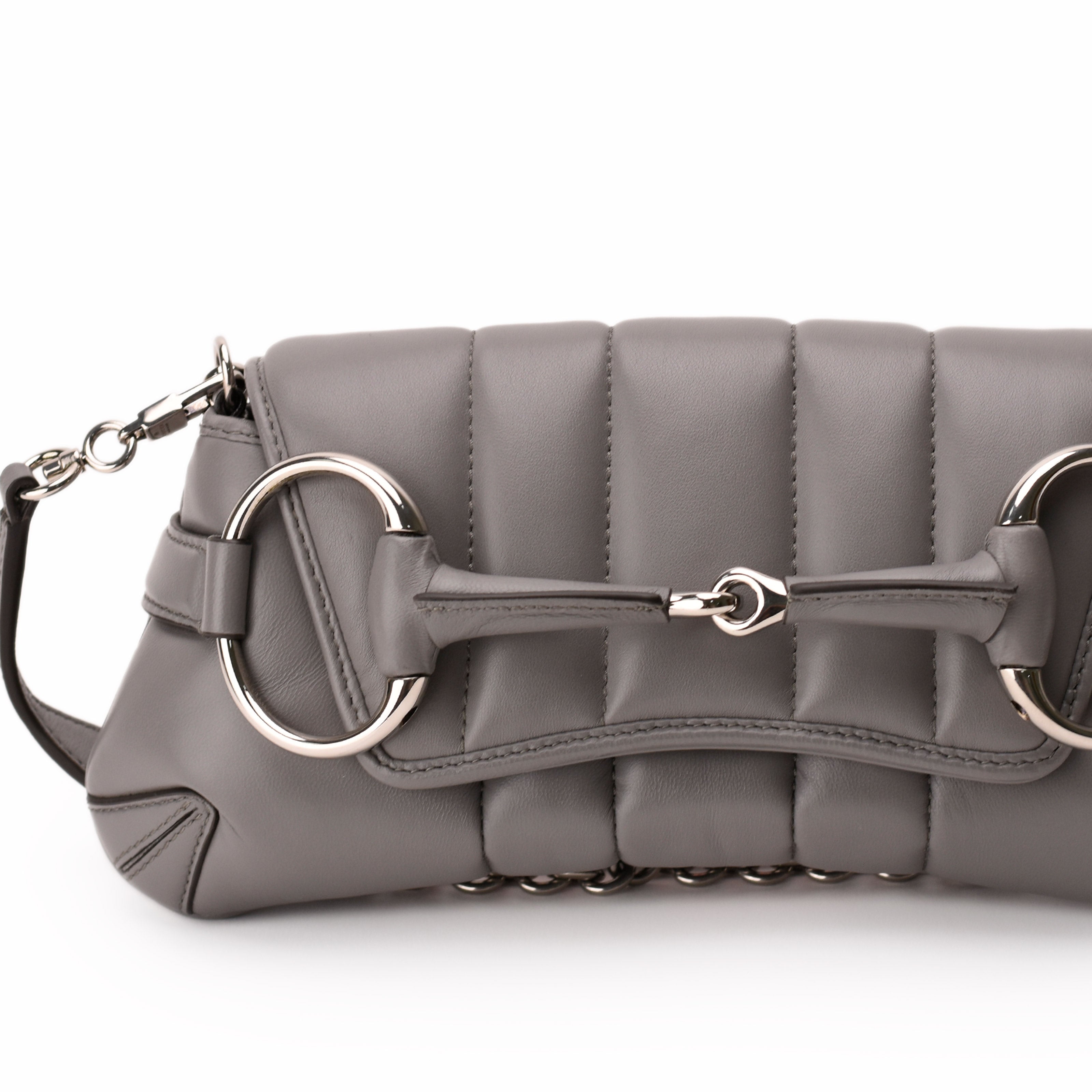 Gucci Horsebit Small Chain Shoulder Bag Gray