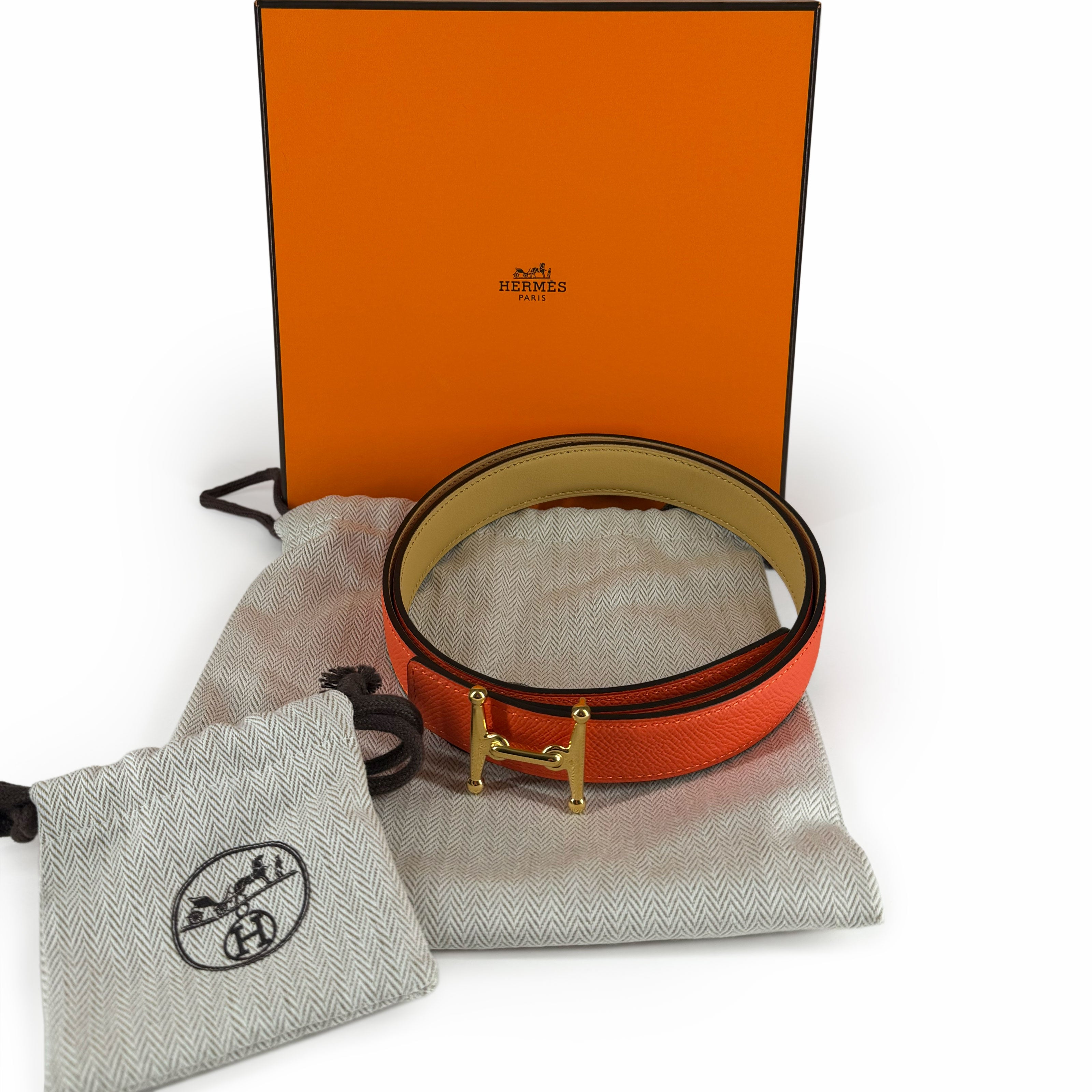 Hermès Mors H Belt buckle & Reversible Leather Strap 24 mm