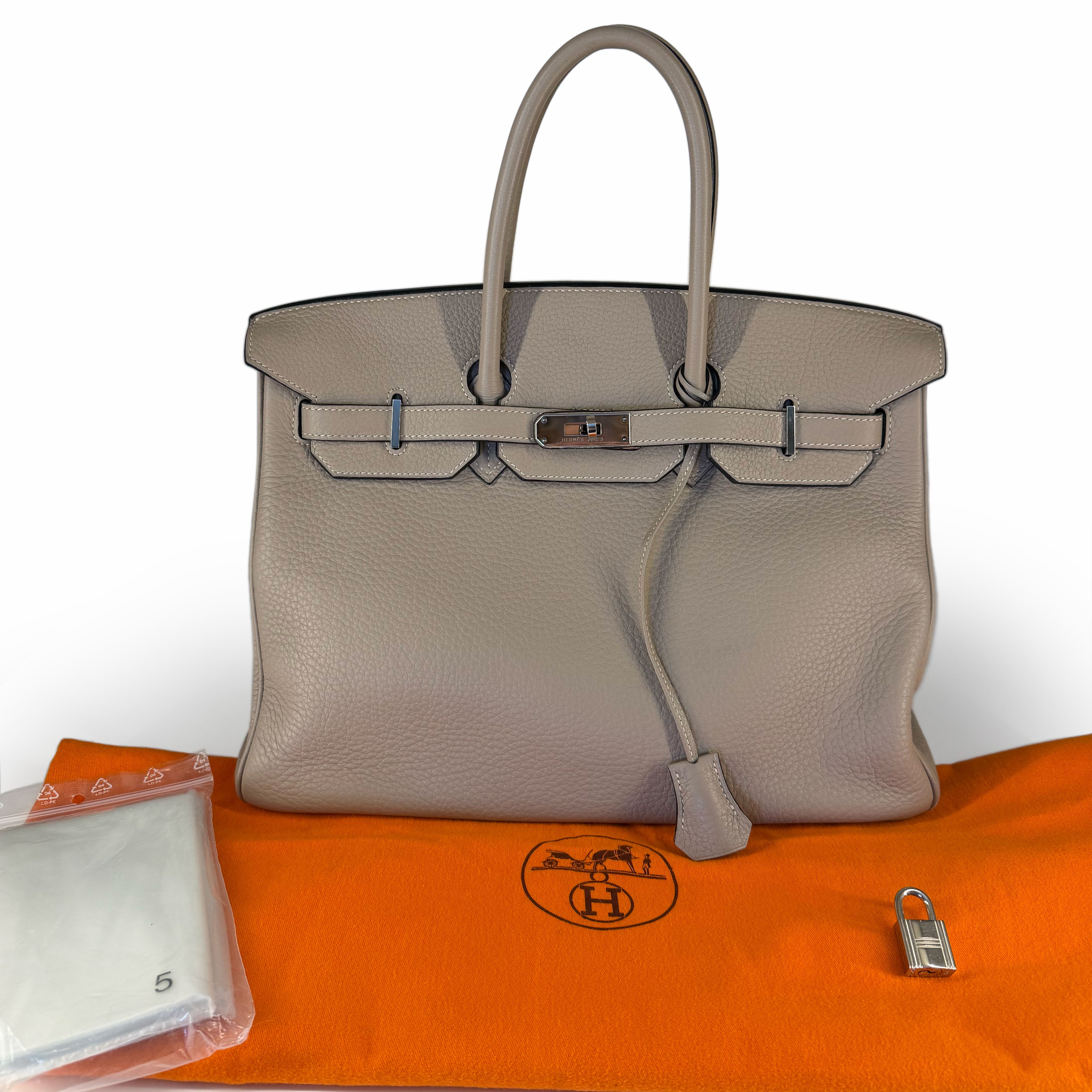 Hermès Birkin 35 Clemence Dove Grey PHW