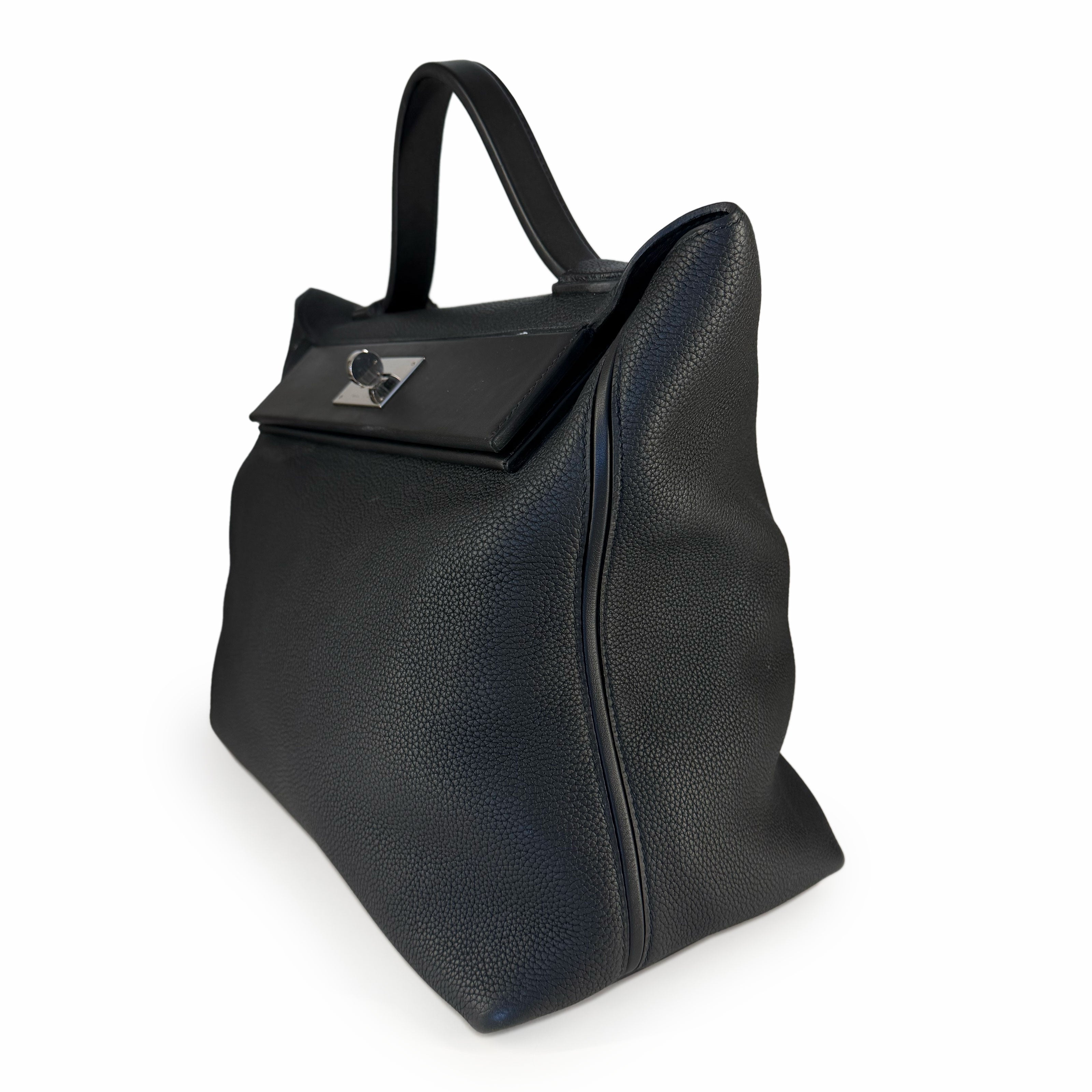 Hermès 24/24 35 Black Clemence PHW