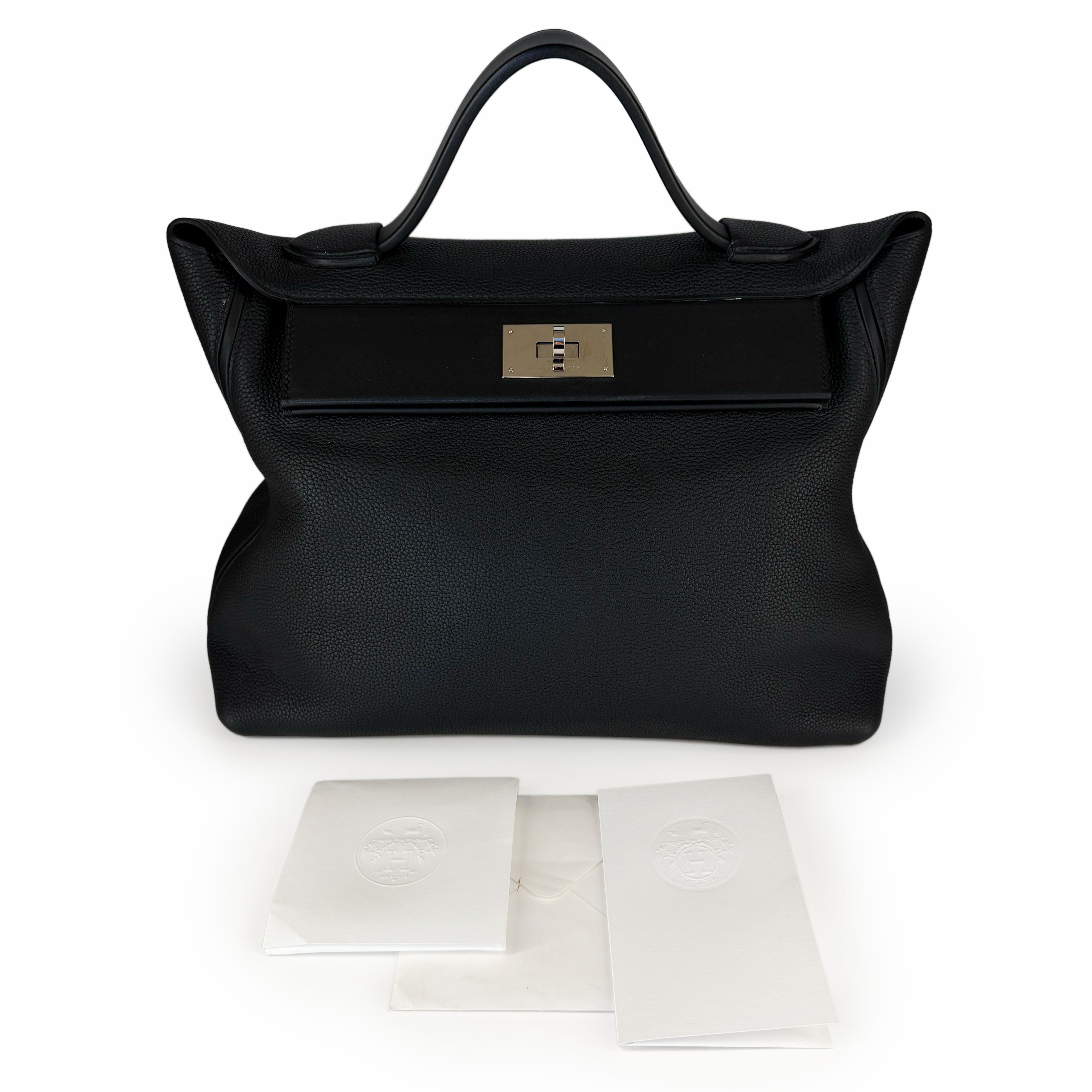 Hermès 24/24 35 Black Clemence PHW
