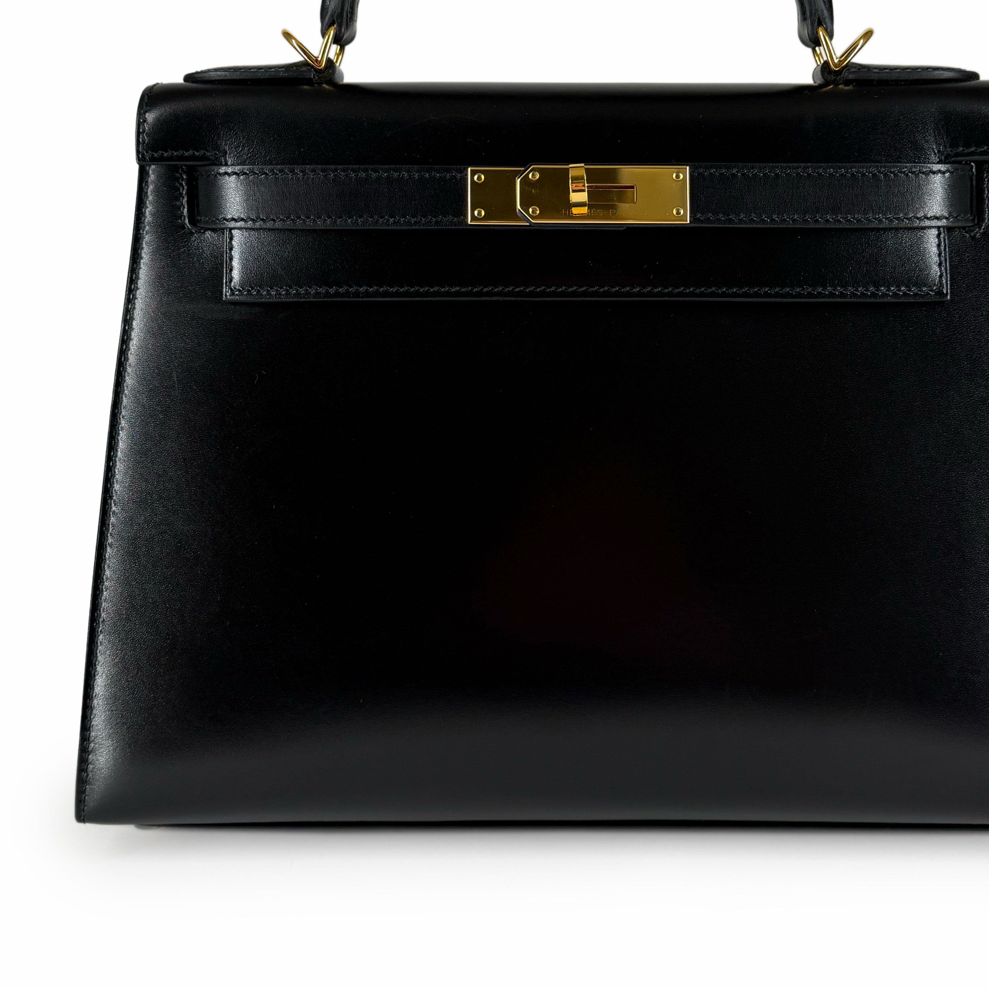 Hermès Kelly 28 Box Leather Black GHW