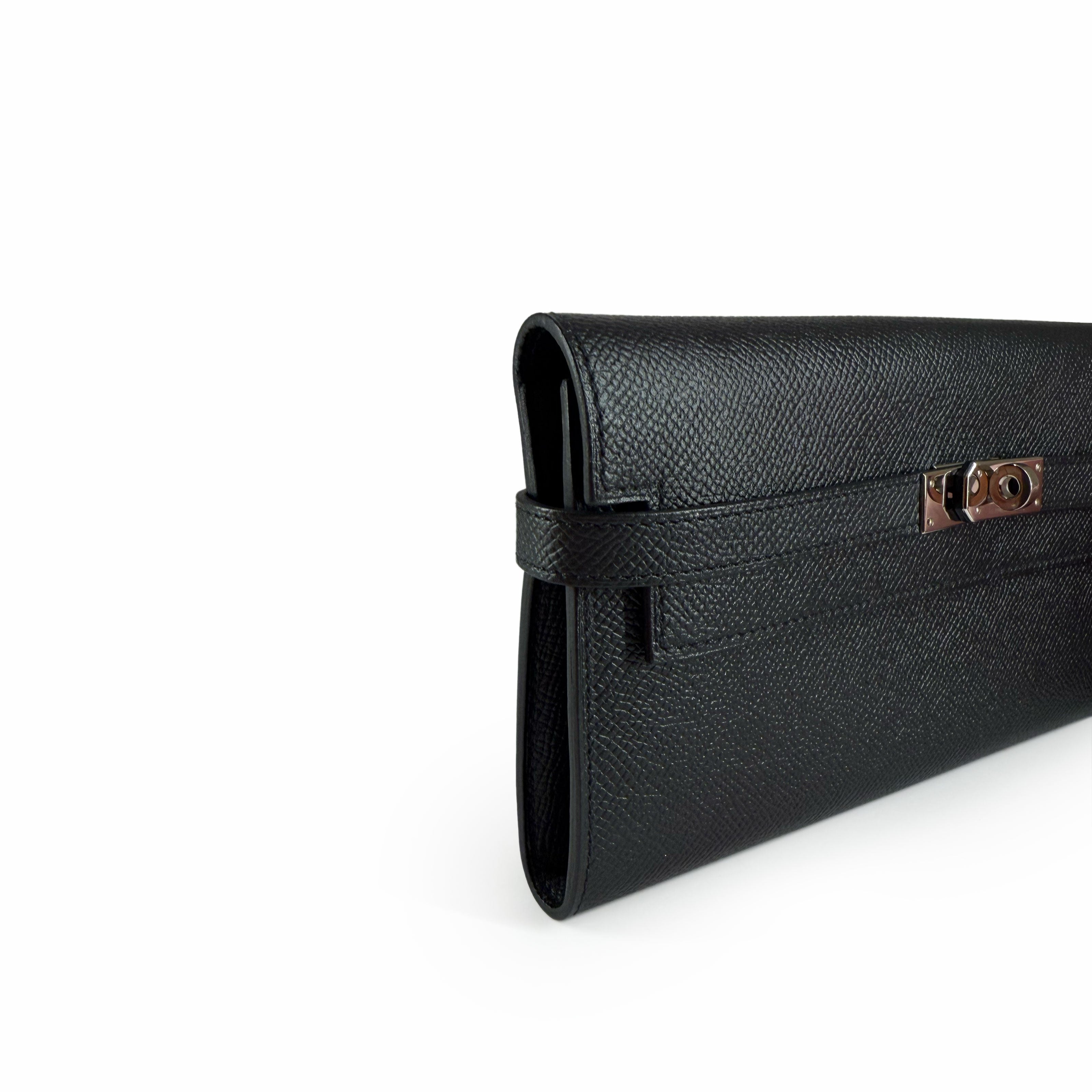 Hermès Kelly Long Wallet Black Epsom PHW