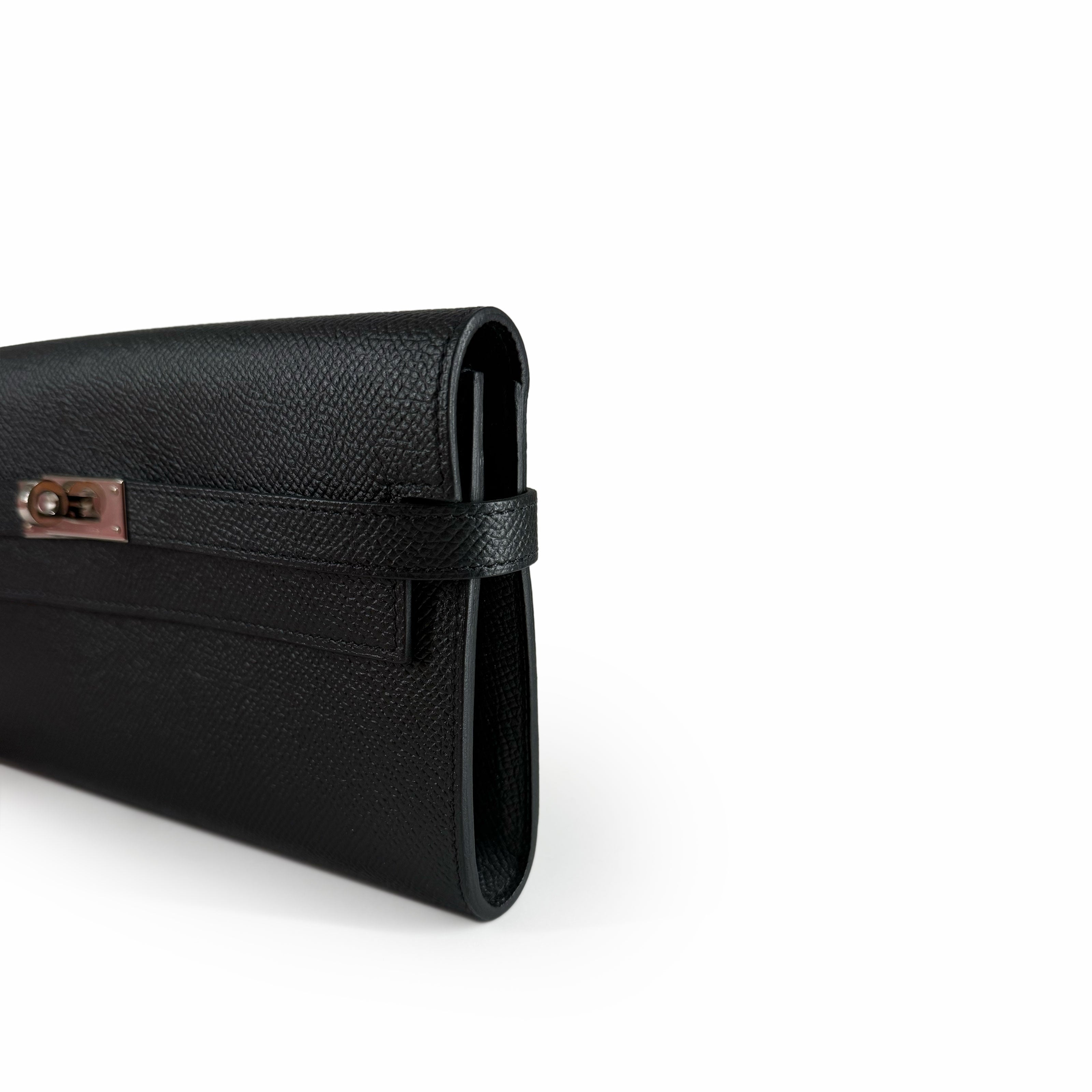 Hermès Kelly Long Wallet Black Epsom PHW