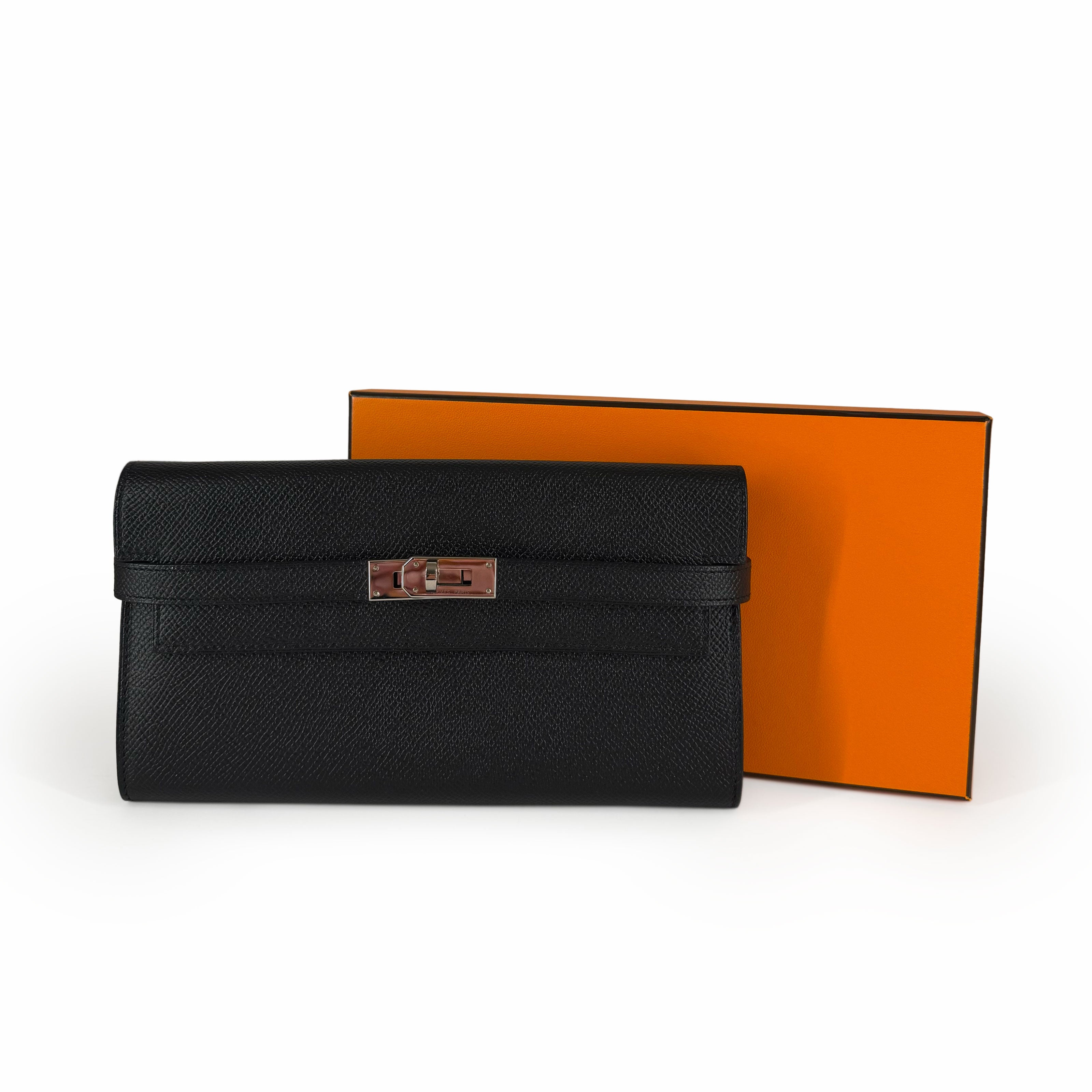 Hermès Kelly Long Wallet Black Epsom PHW
