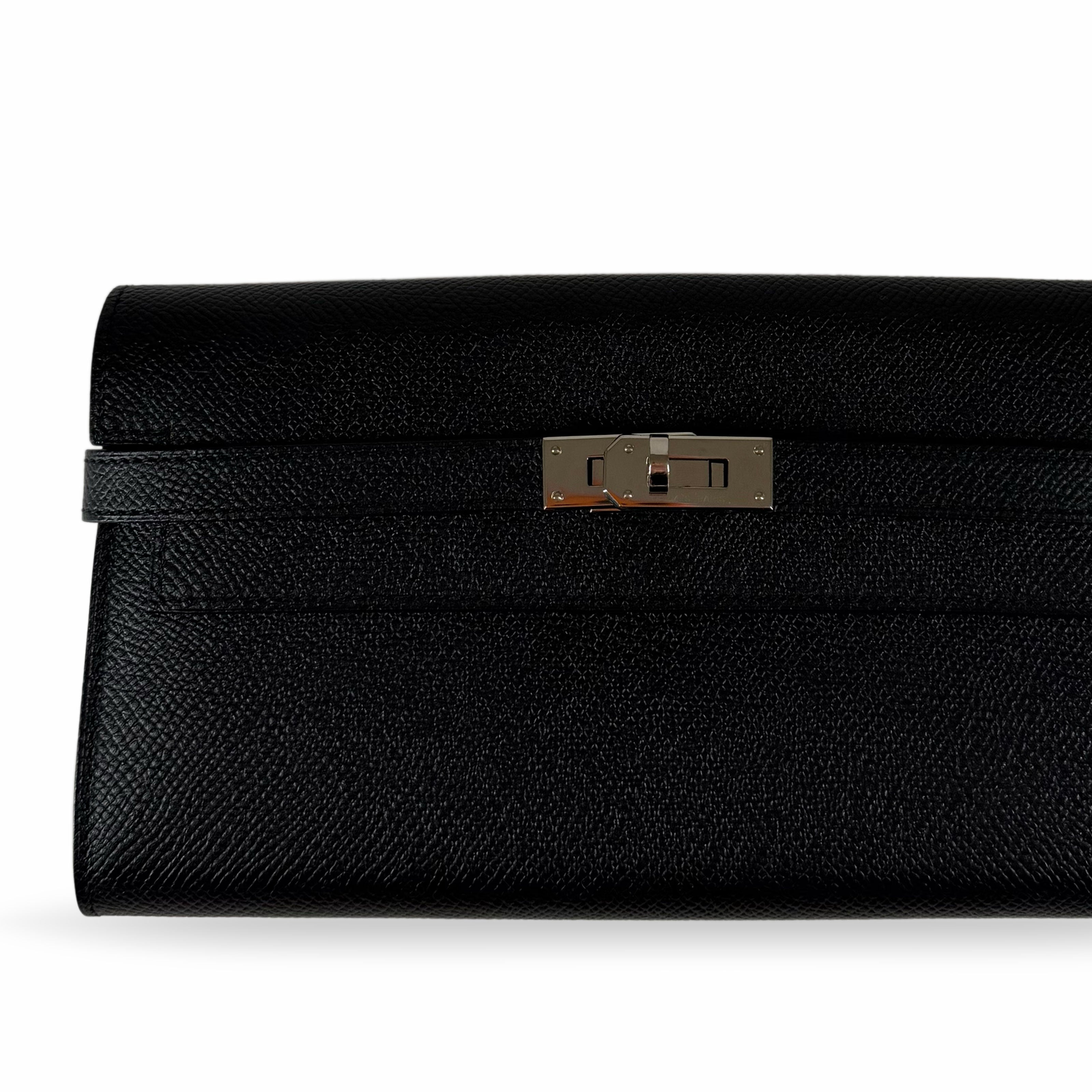 Hermès Kelly Long Wallet Black Epsom PHW