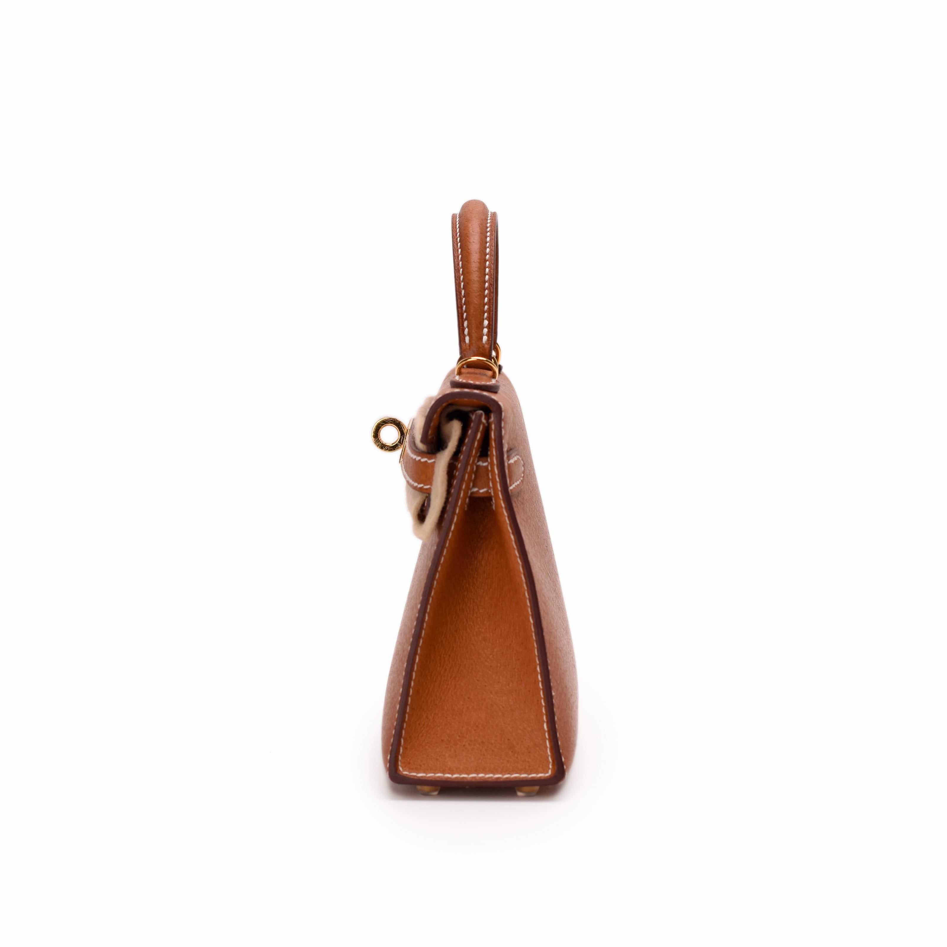 Hermès Mini Kelly Sellier Toffee Porc Leather GHW