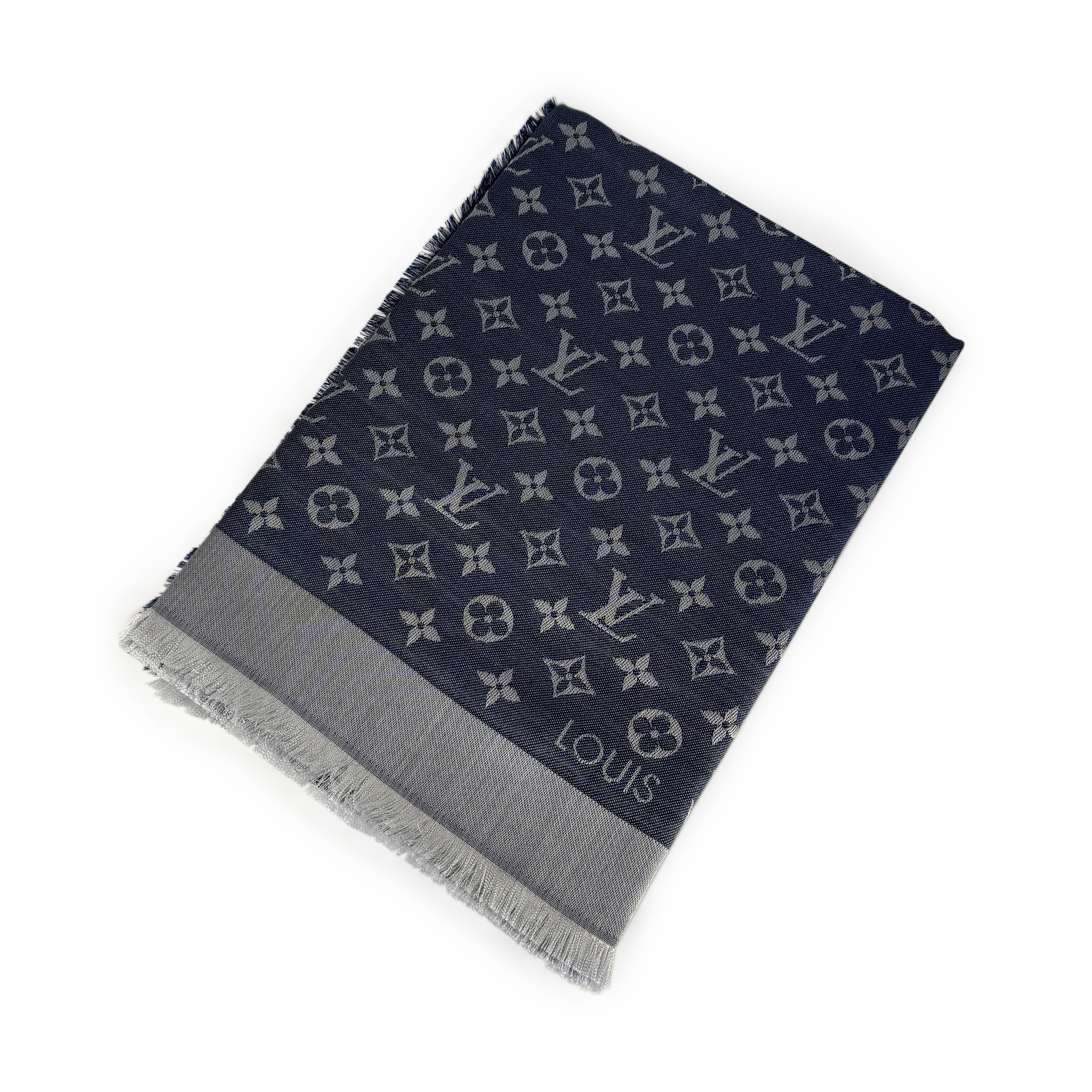 Louis Vuitton Monogram Denim Shawl Blue