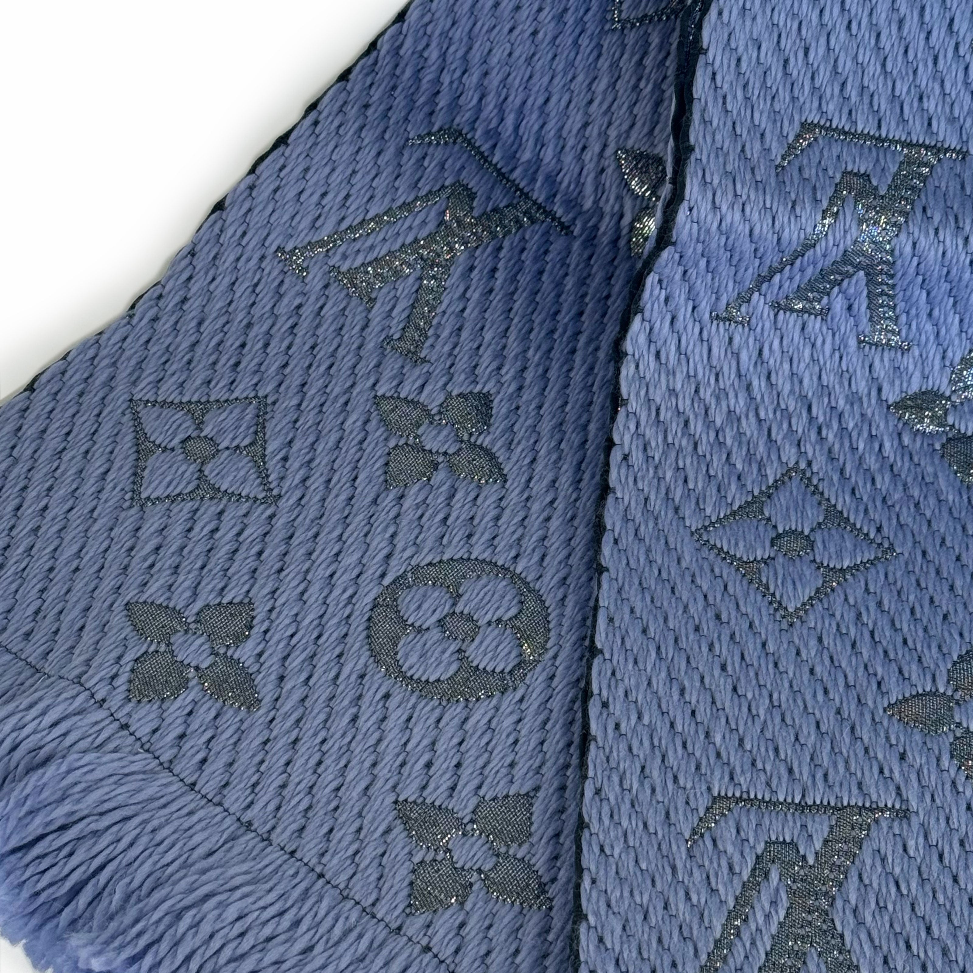 Louis Vuitton Logomania Scarf Blue