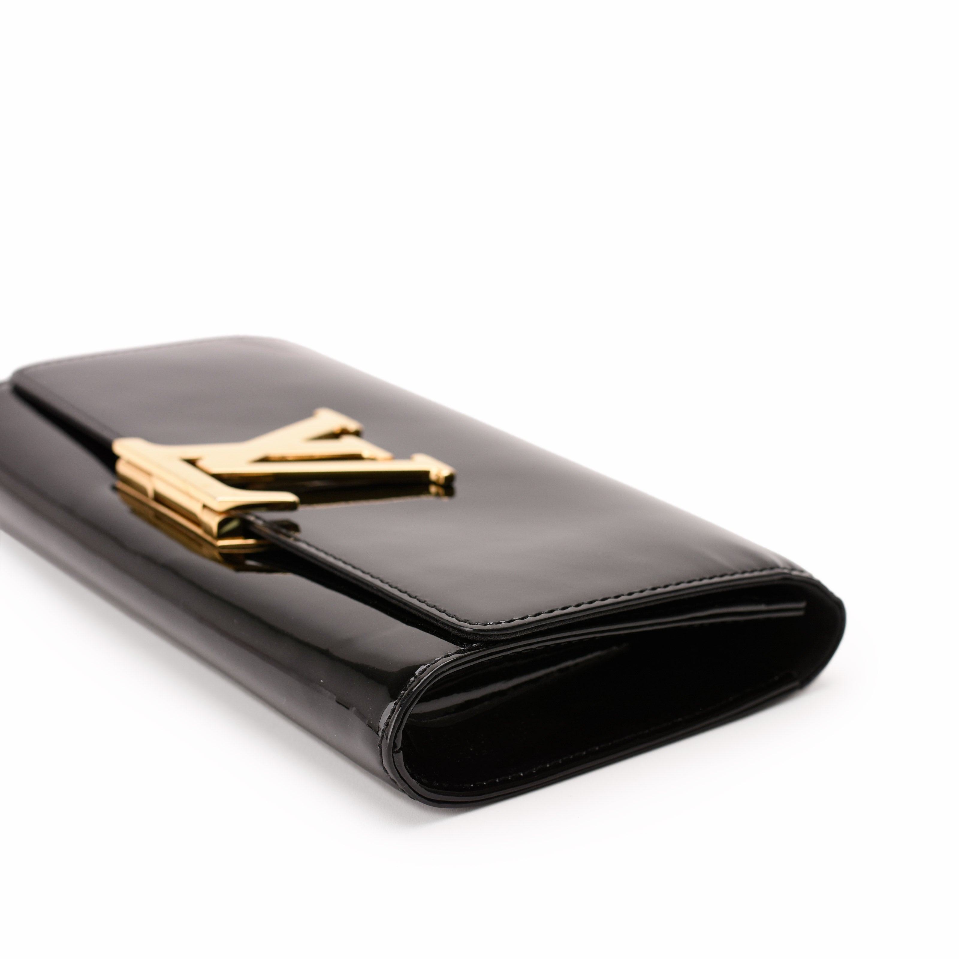Louis Vuitton Louise Clutch Black Patent Leather