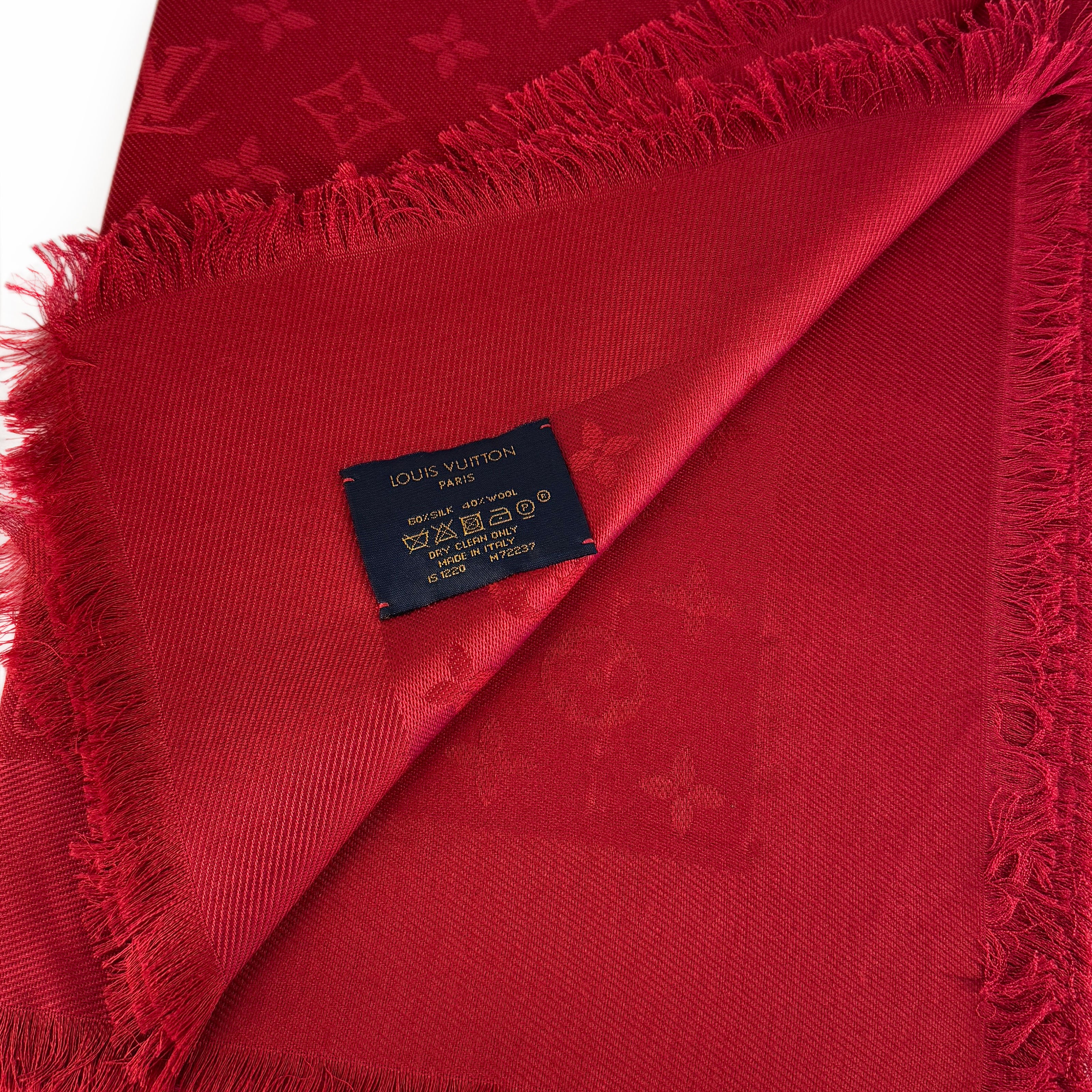 Louis Vuitton Monogram Classic Shawl Red