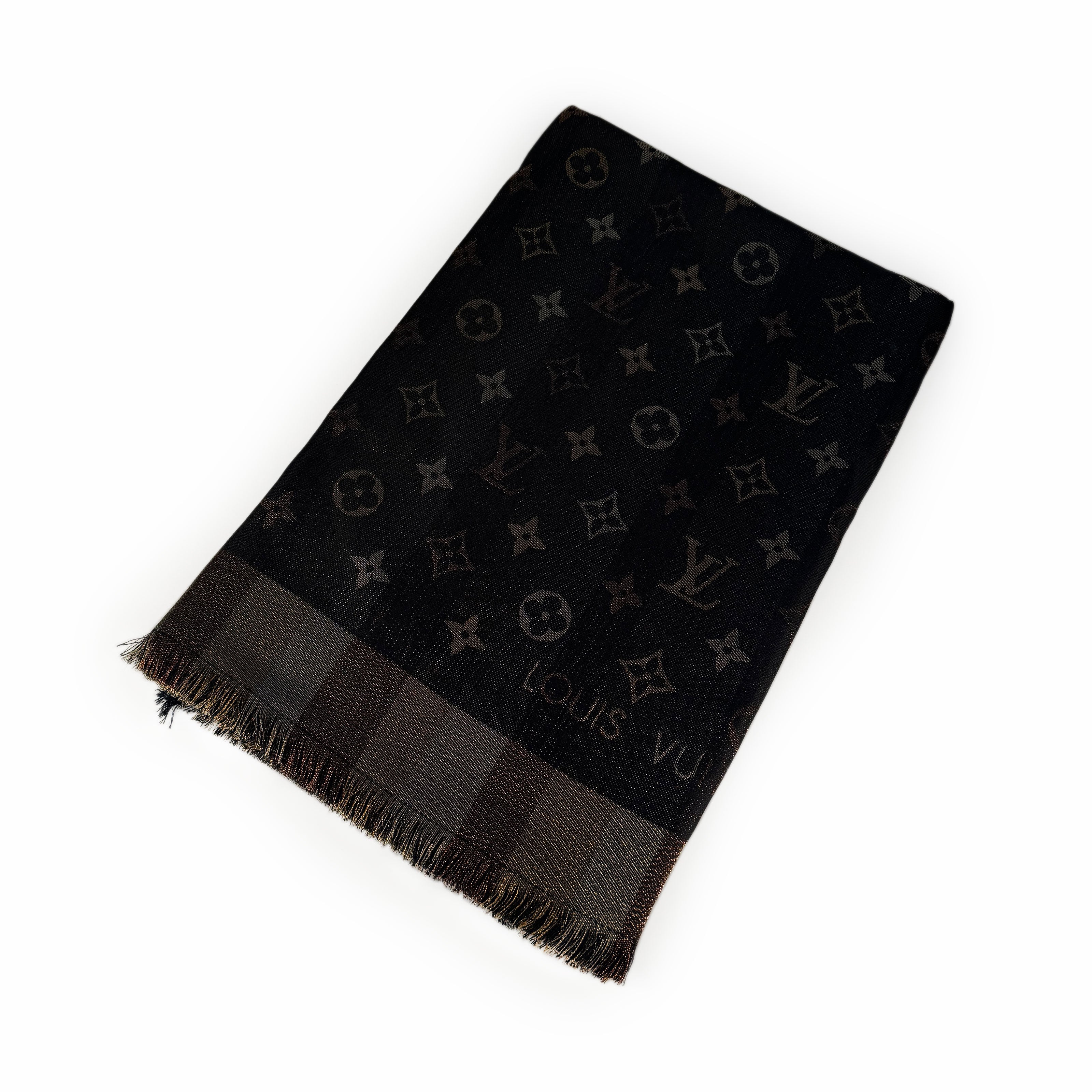 Louis Vuitton So Shine Monogram Shawl Brown