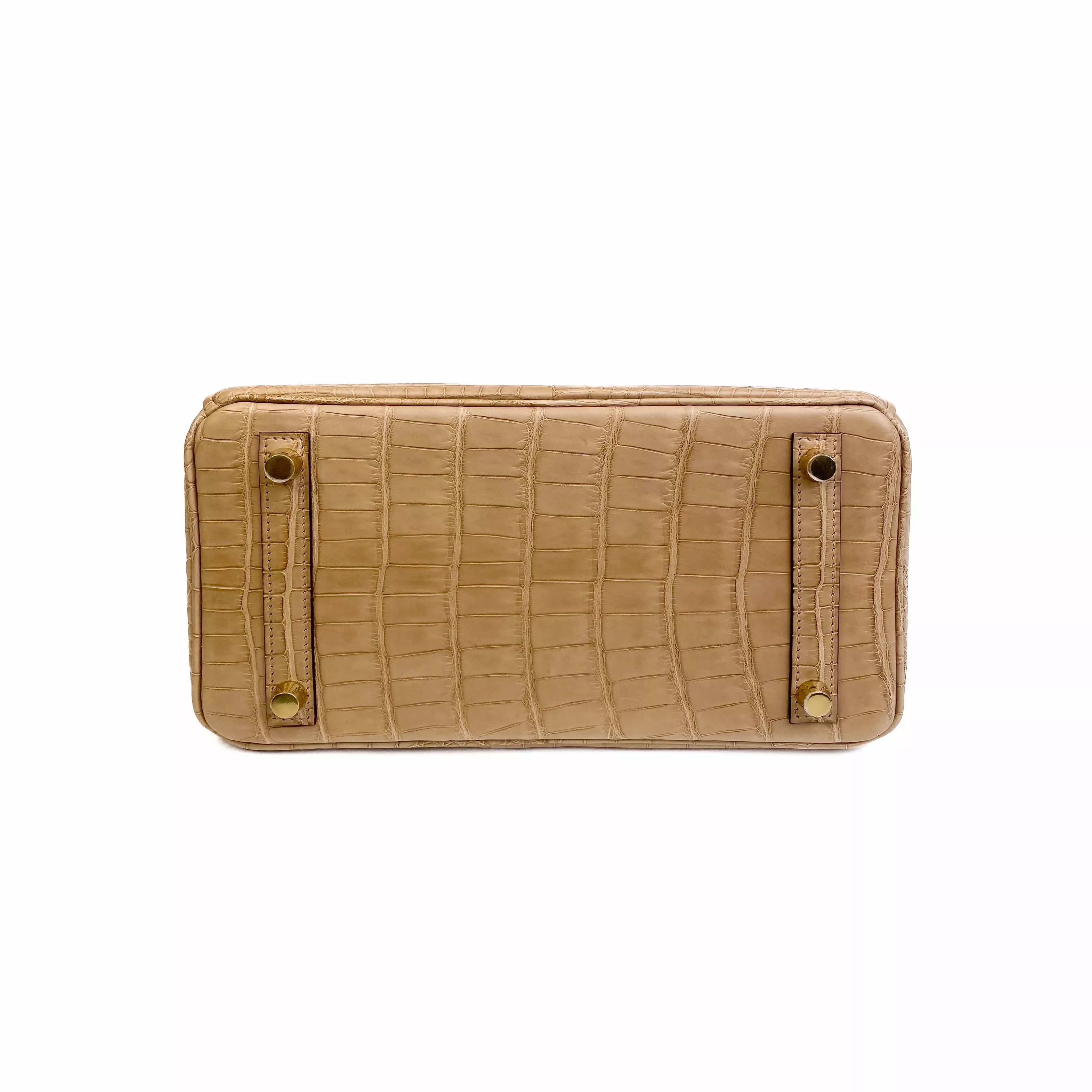 Hermes Birkin 25 Chai Matte Alligator Gold Hardware Bottom