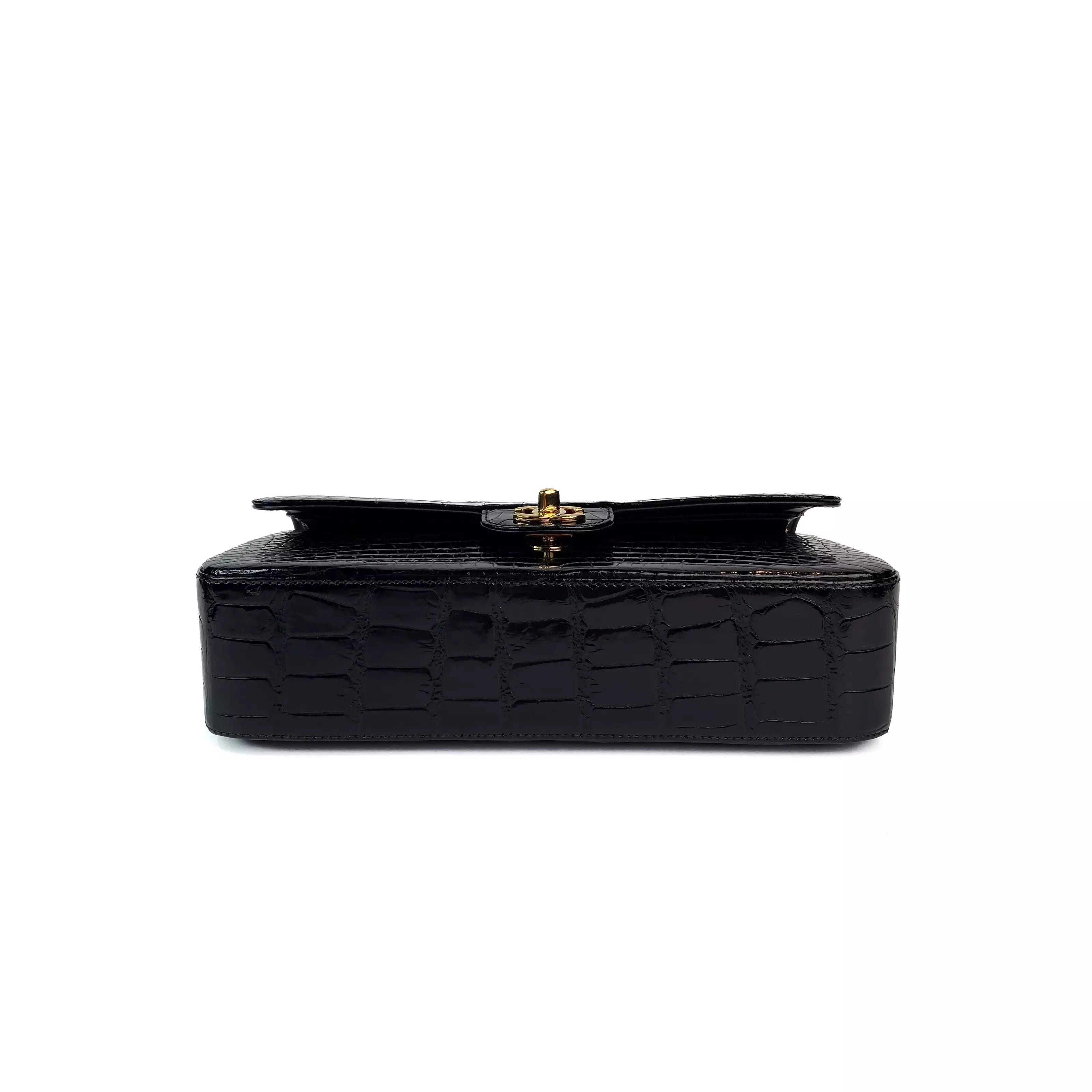 Chanel Timless Medium Double Flap in Black Alligator GHW 6