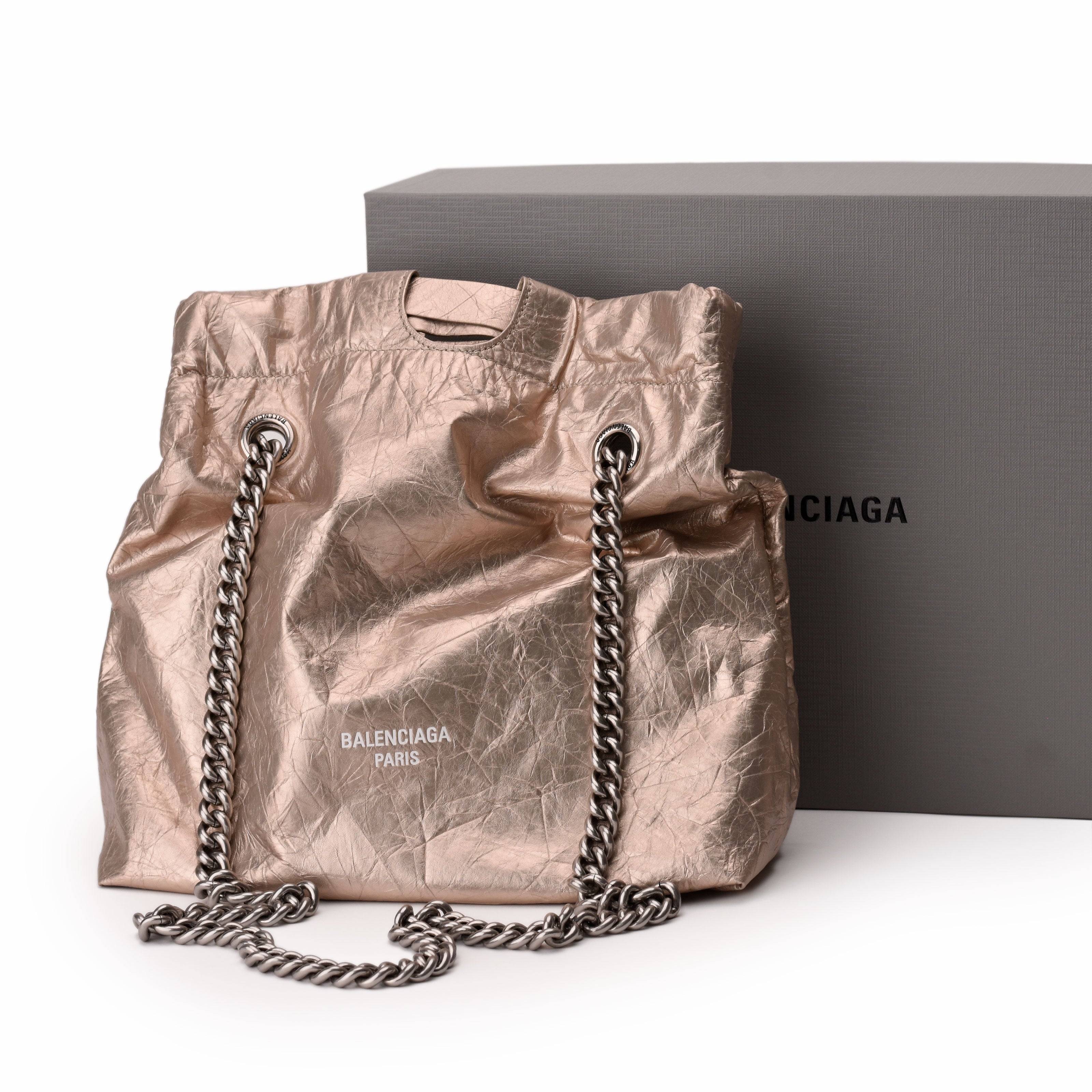 Balenciaga Crush Metallic Tote Bag Small