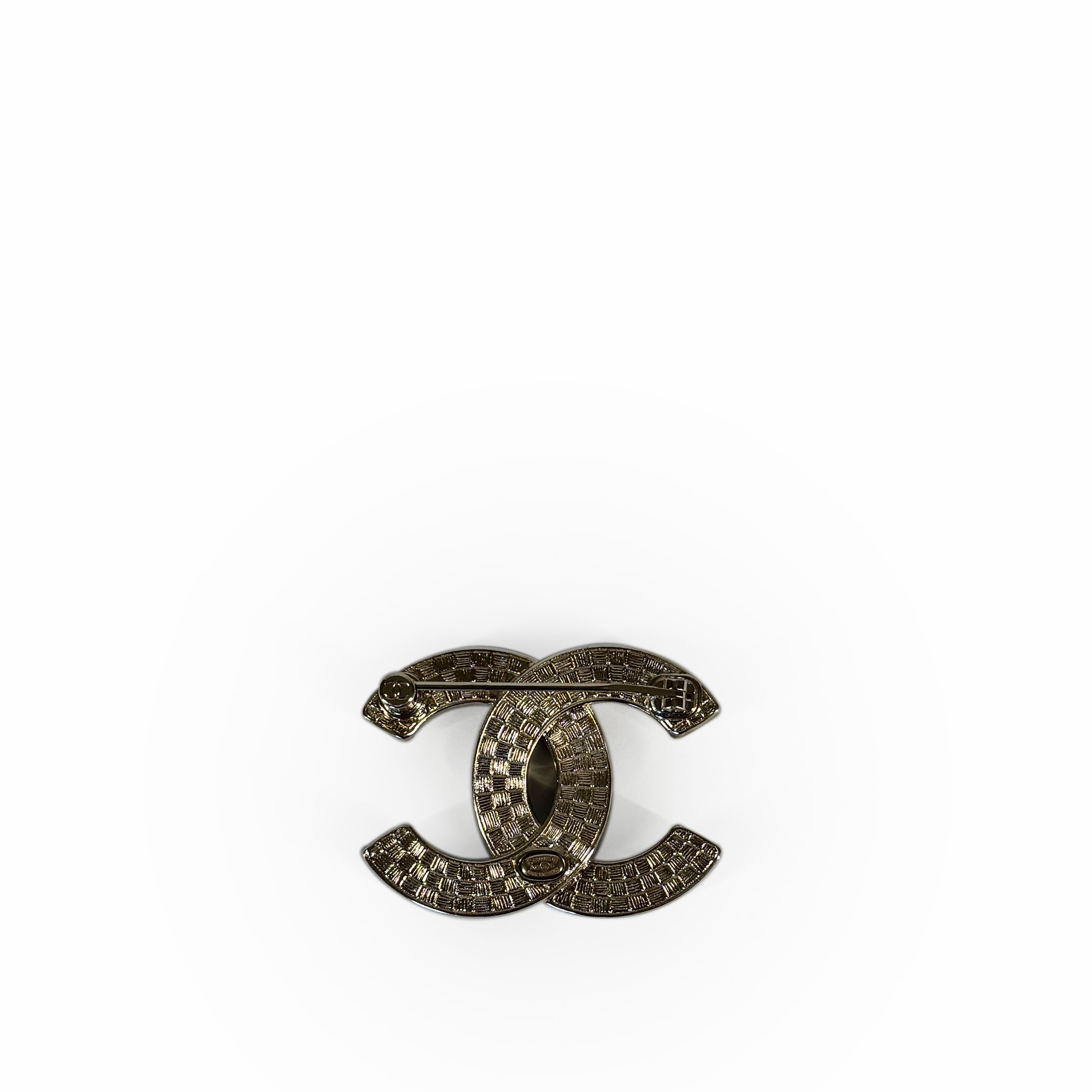 Chanel CC Black and Pearl Brooch in Champagne