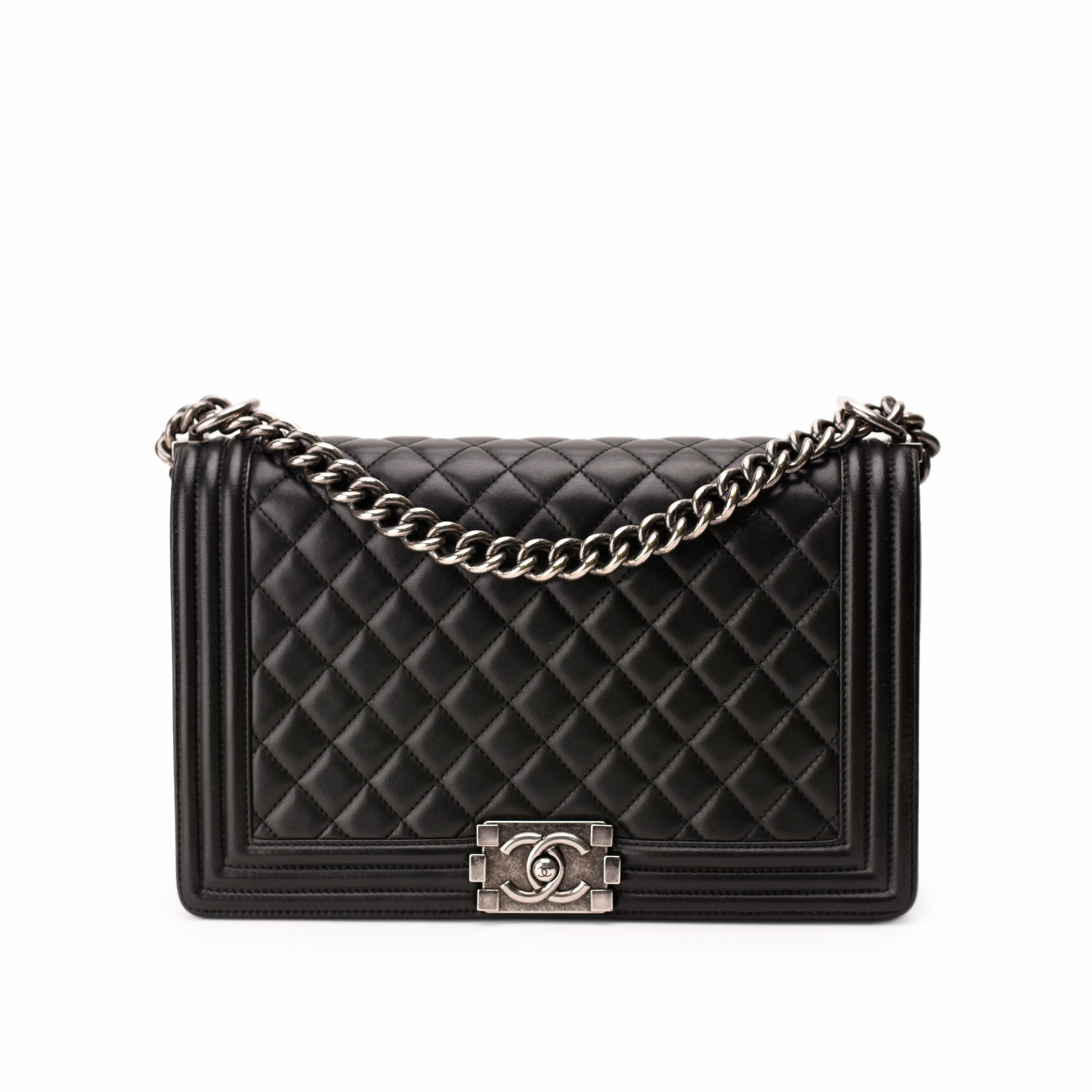 Chanel Boy New Medium Black Lambskin RHW