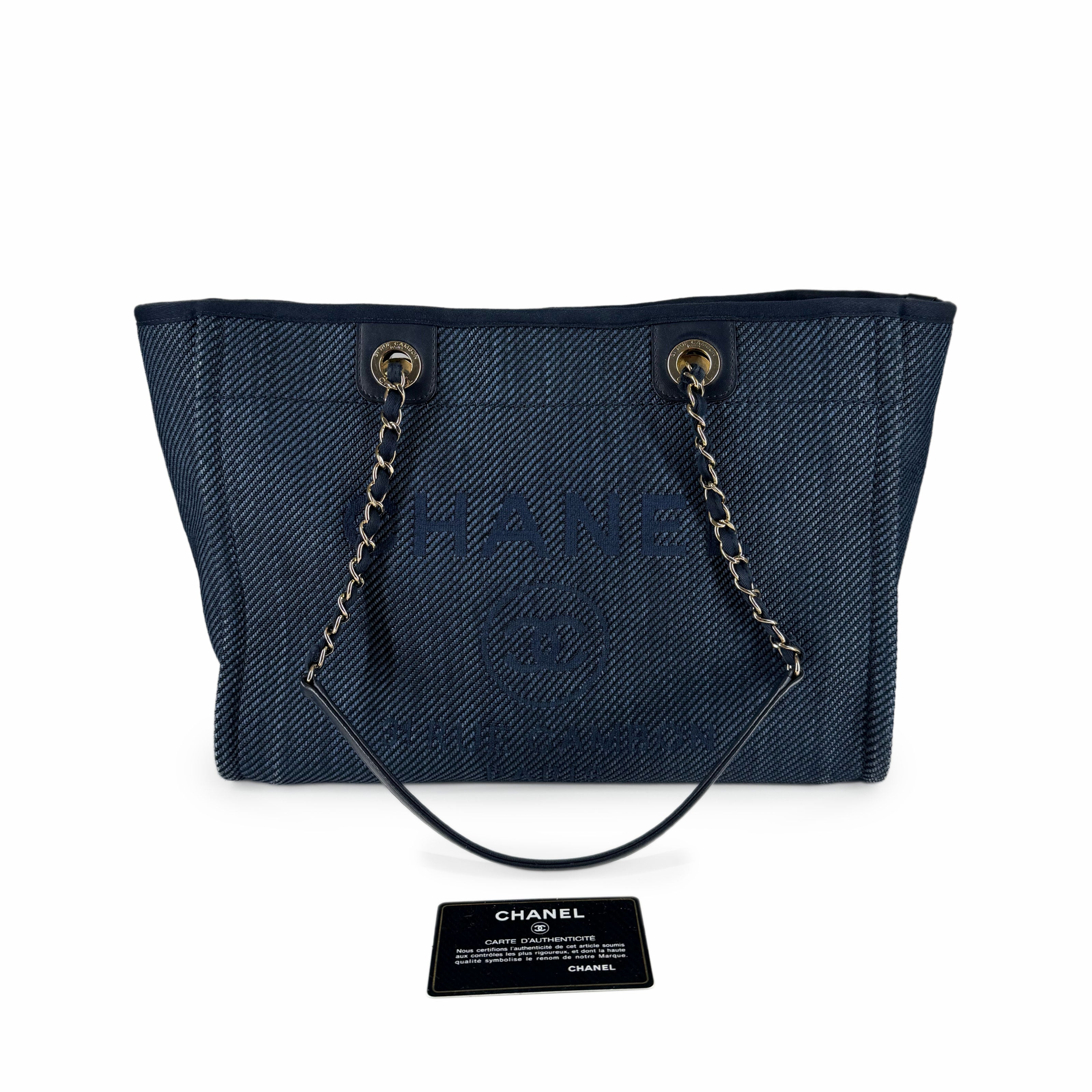 Chanel Deauville Denim Blue Tote Small