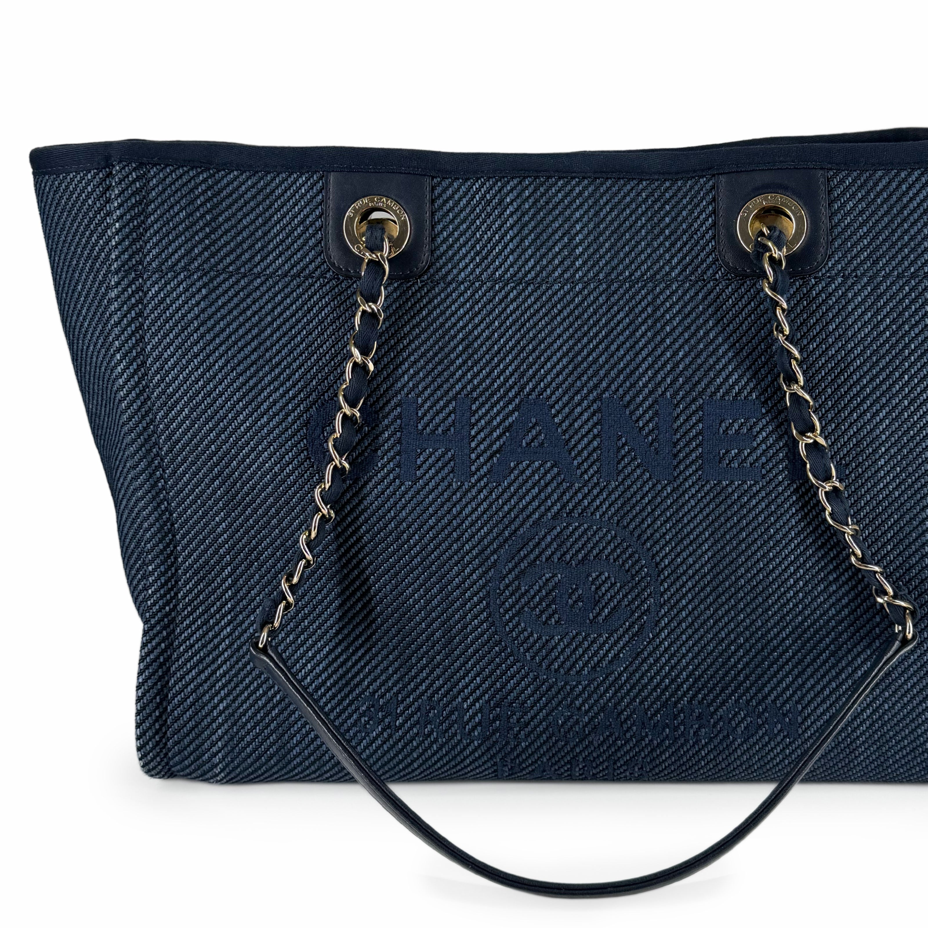 Chanel Deauville Denim Blue Tote Small