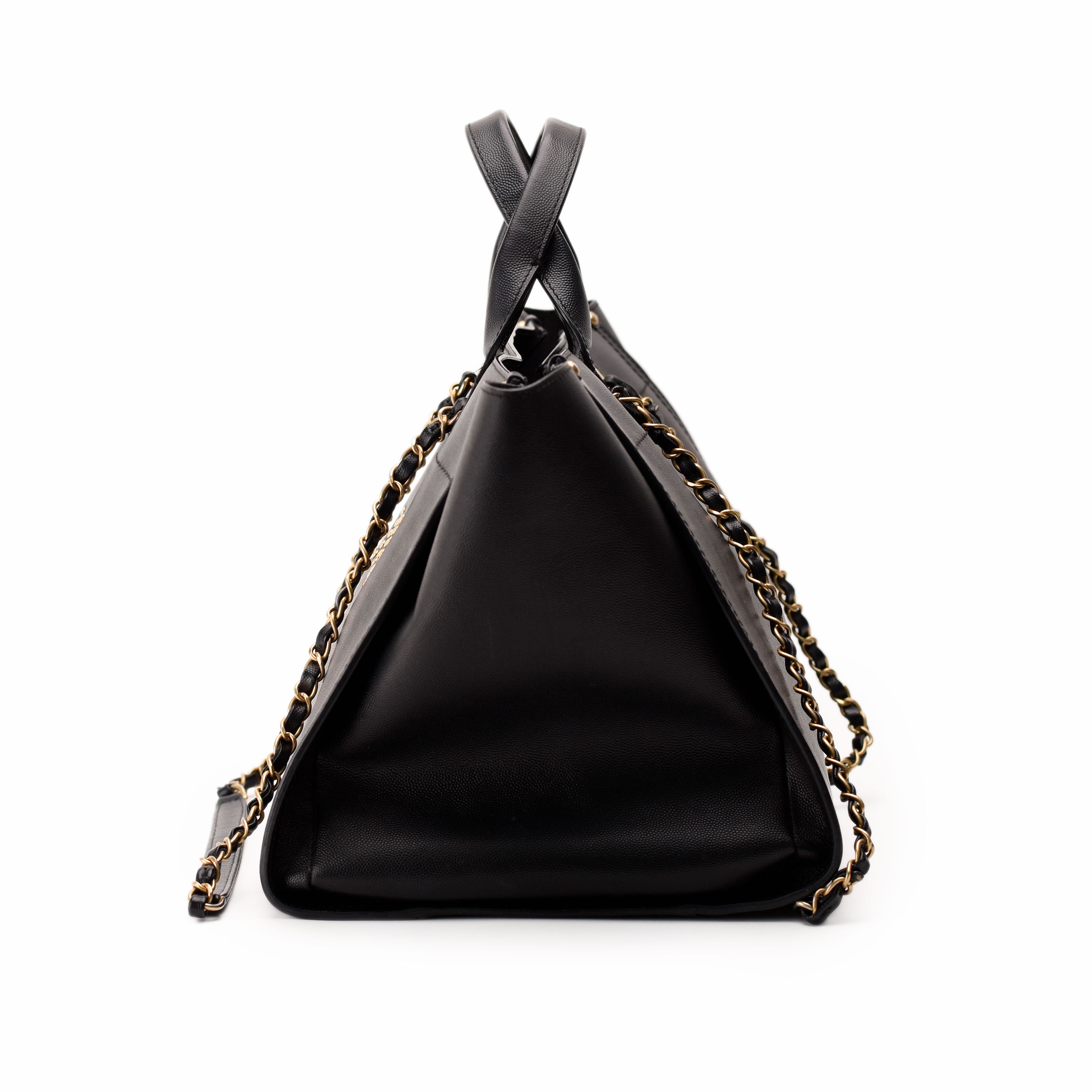 Chanel Deauville Large Black Caviar Tote Bag