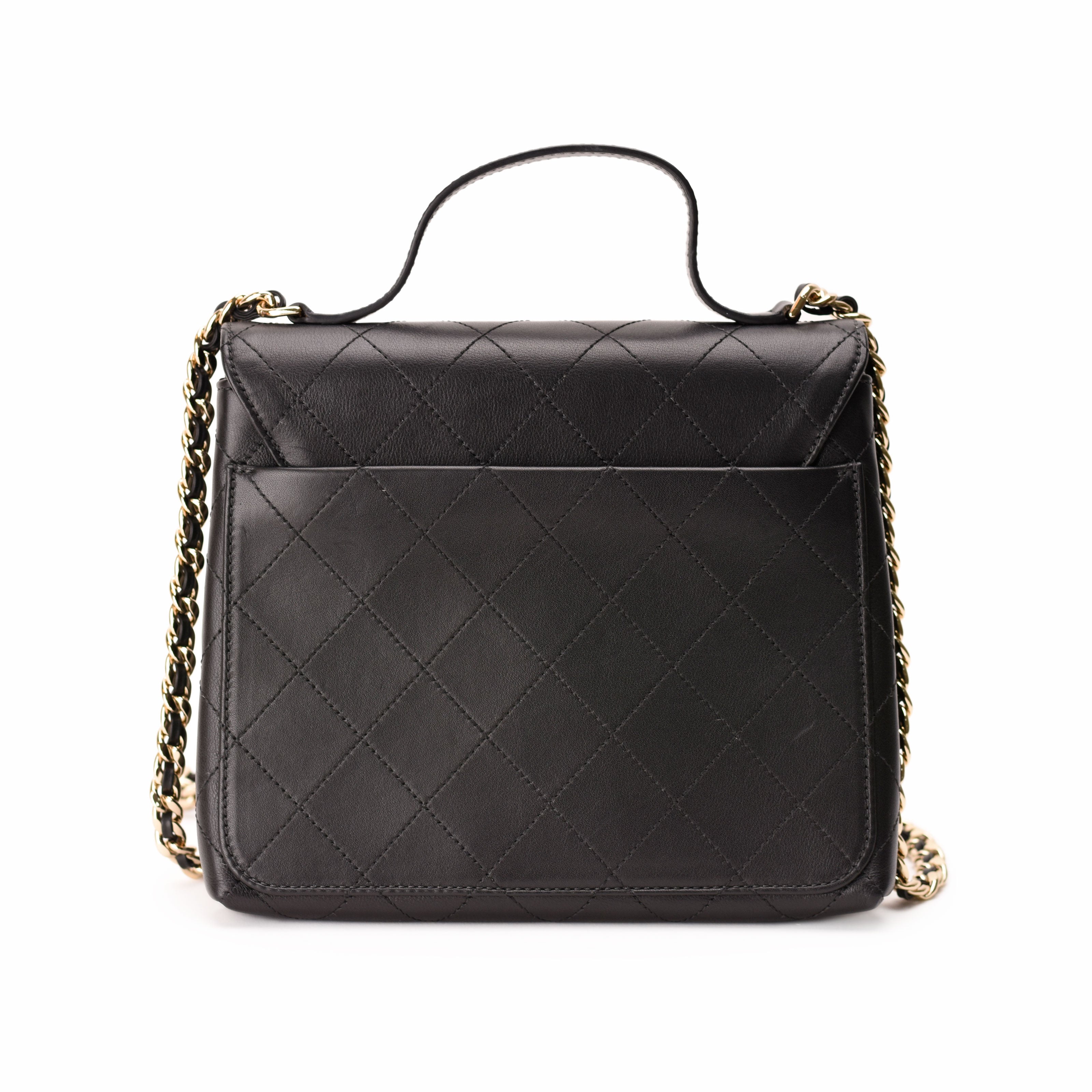 Chanel Black Calfskin Double Pocket Bag CHW