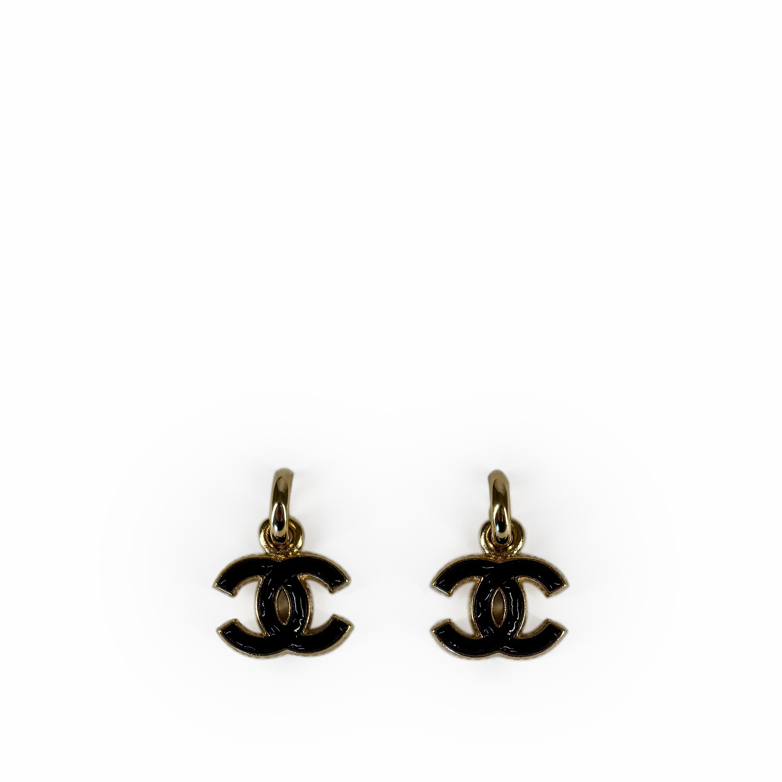 Chanel CC Chocolate Drop Earrings Gold