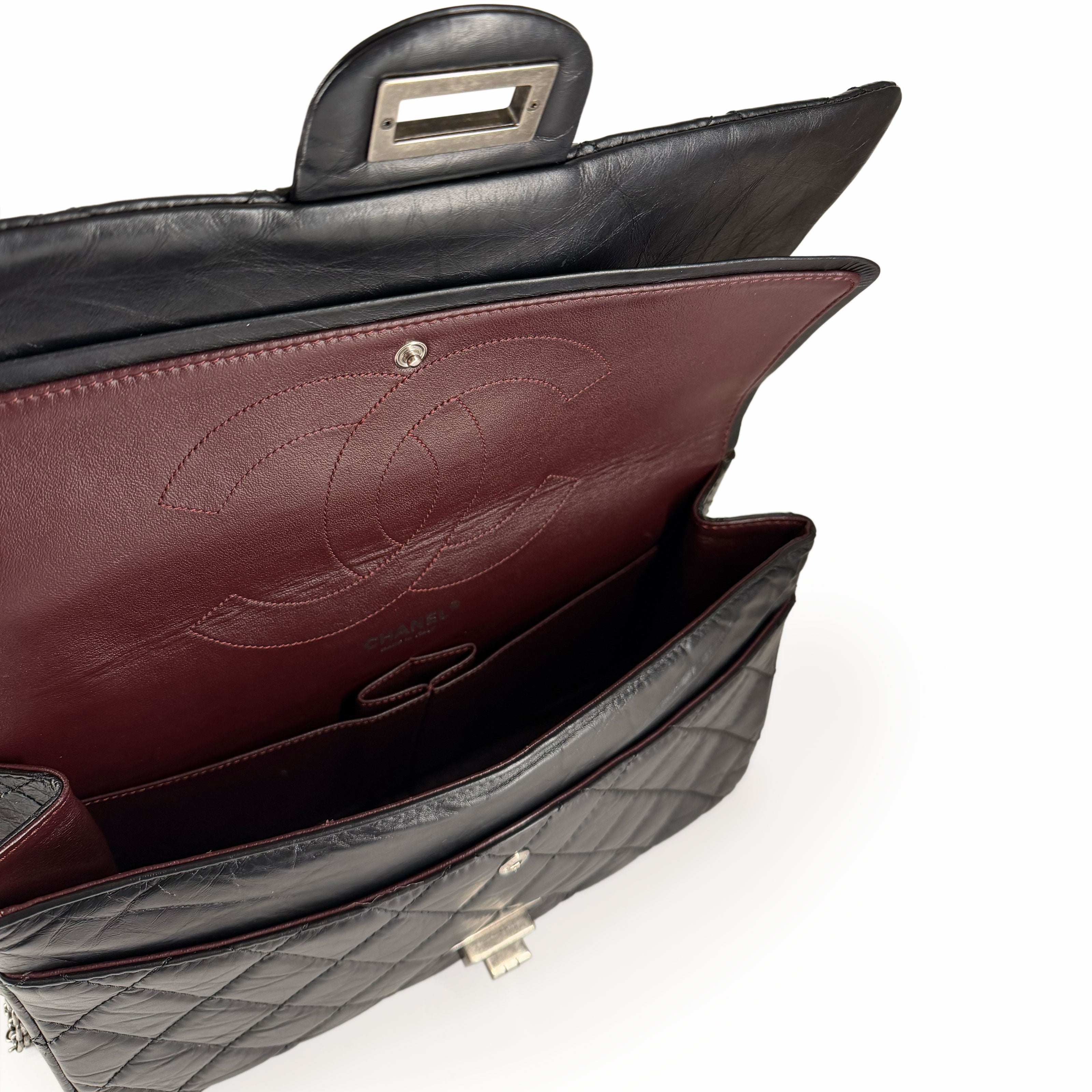 Chanel 2.55 Reissue 227 Large Black Quilted Aged Calfskin