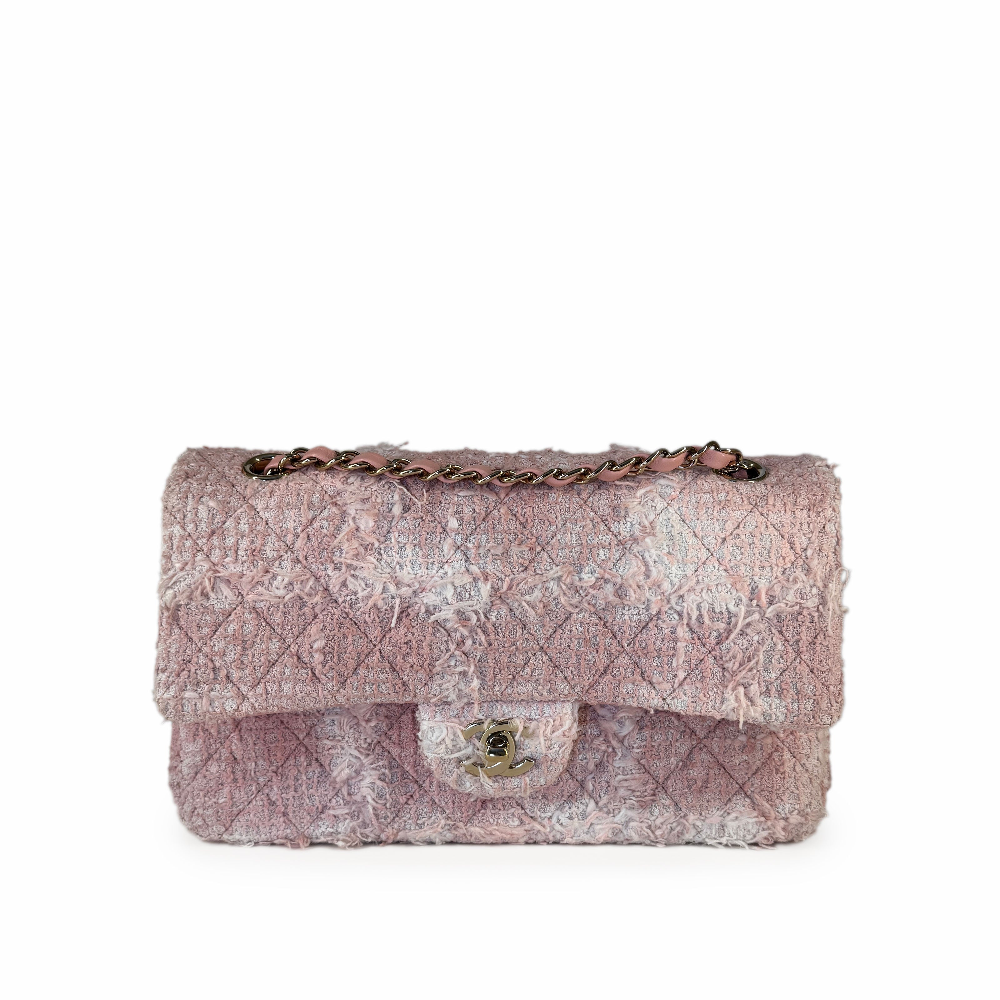 Chanel Timeless Medium Light Pink Tweed CHW