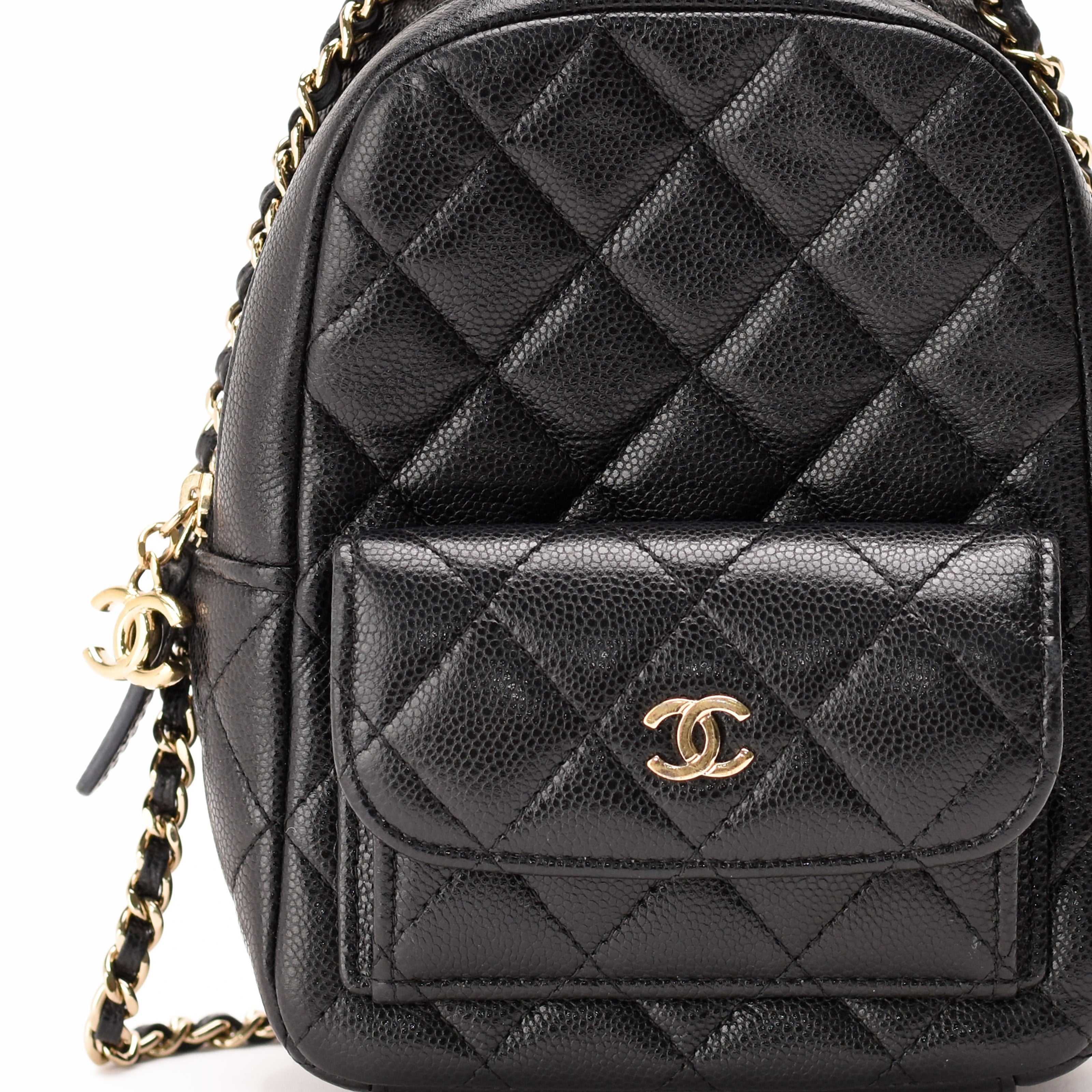 Chanel Matelasse Mini Backpack Black Caviar CHW